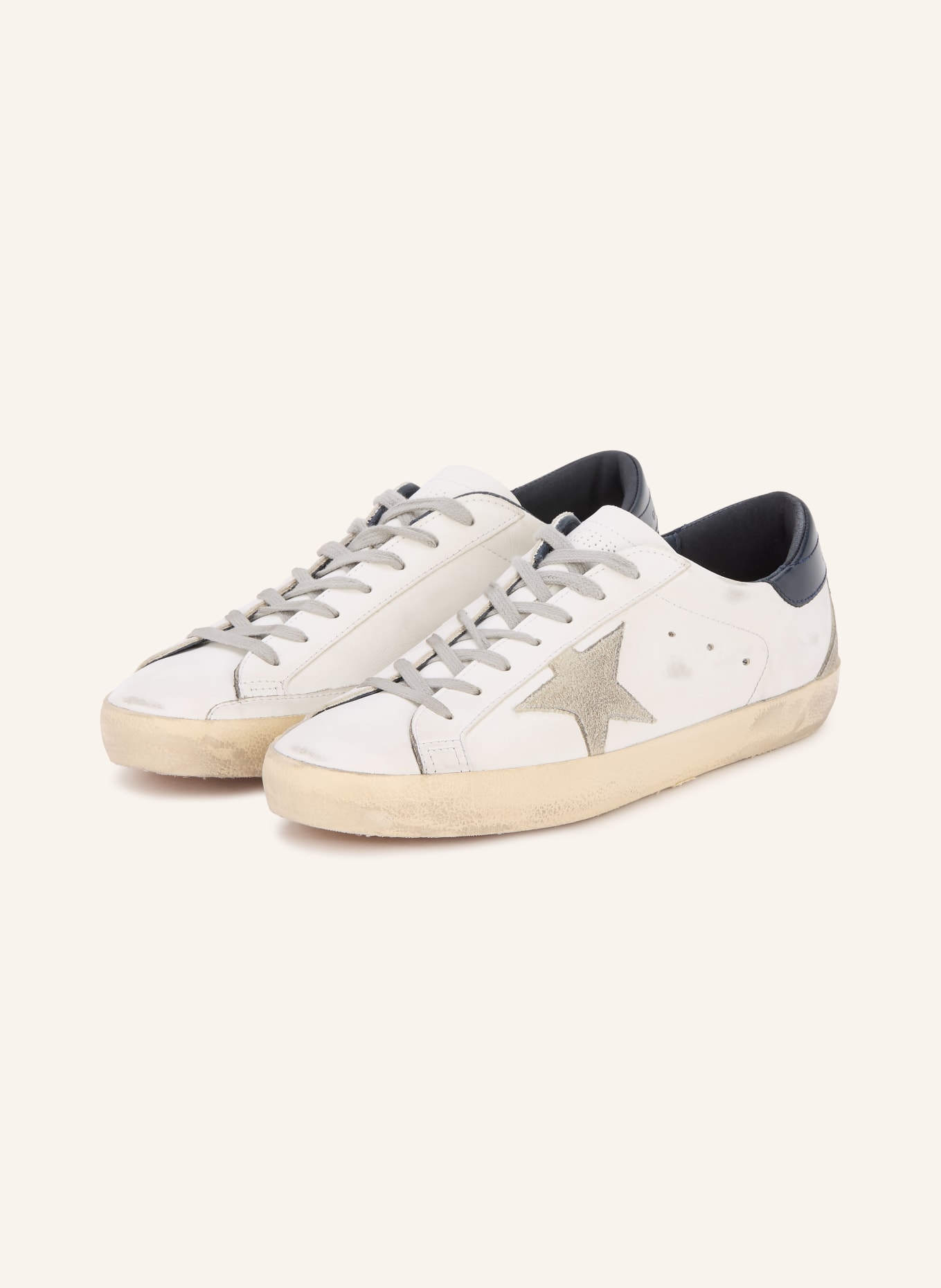 GOLDEN GOOSE Sneakers SUPER-STAR CLASSIC: WHITE / LIGHT GRAY / DARK BLUE