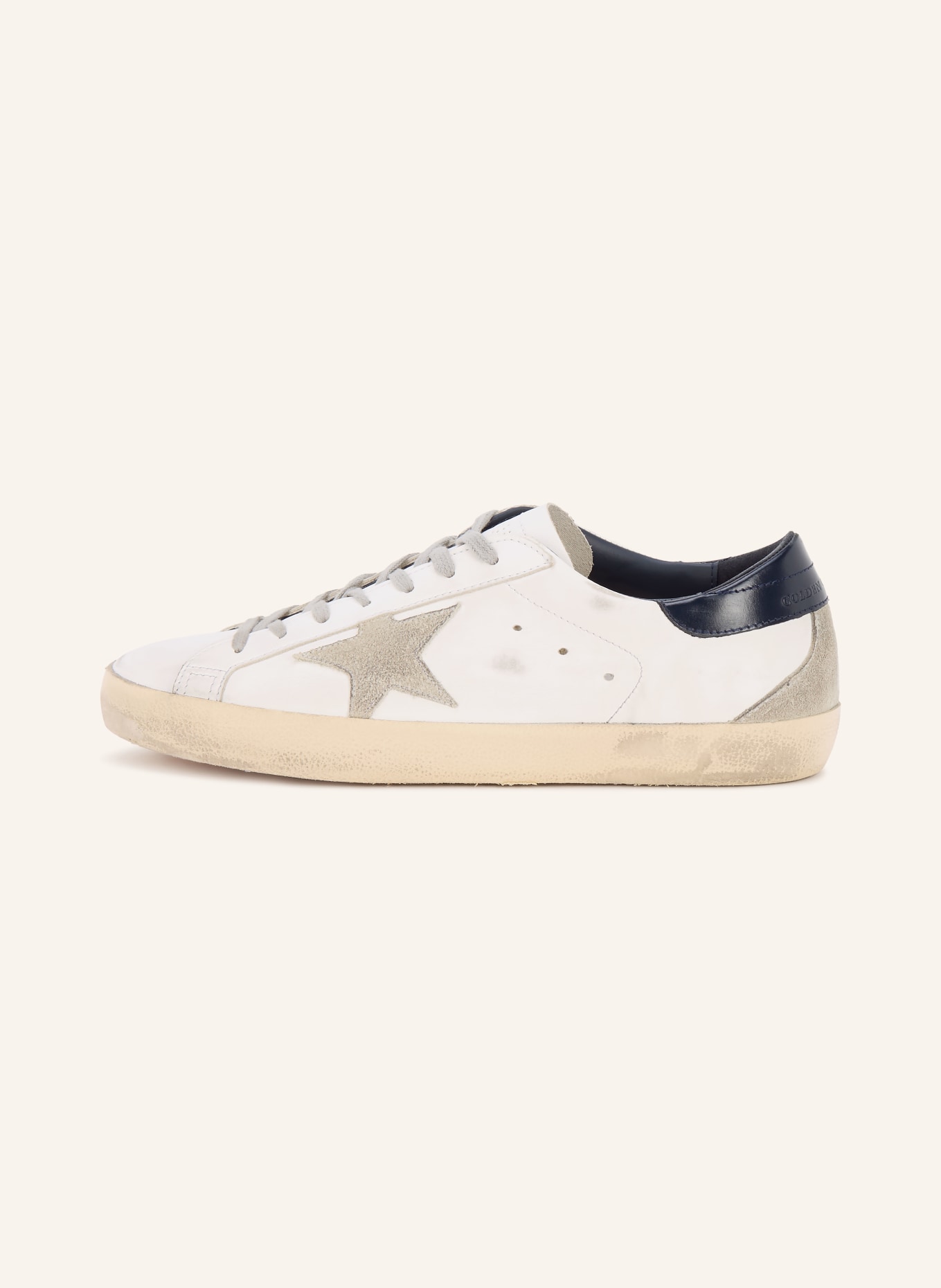 GOLDEN GOOSE Sneakers SUPER-STAR CLASSIC: WHITE / LIGHT GRAY / DARK BLUE