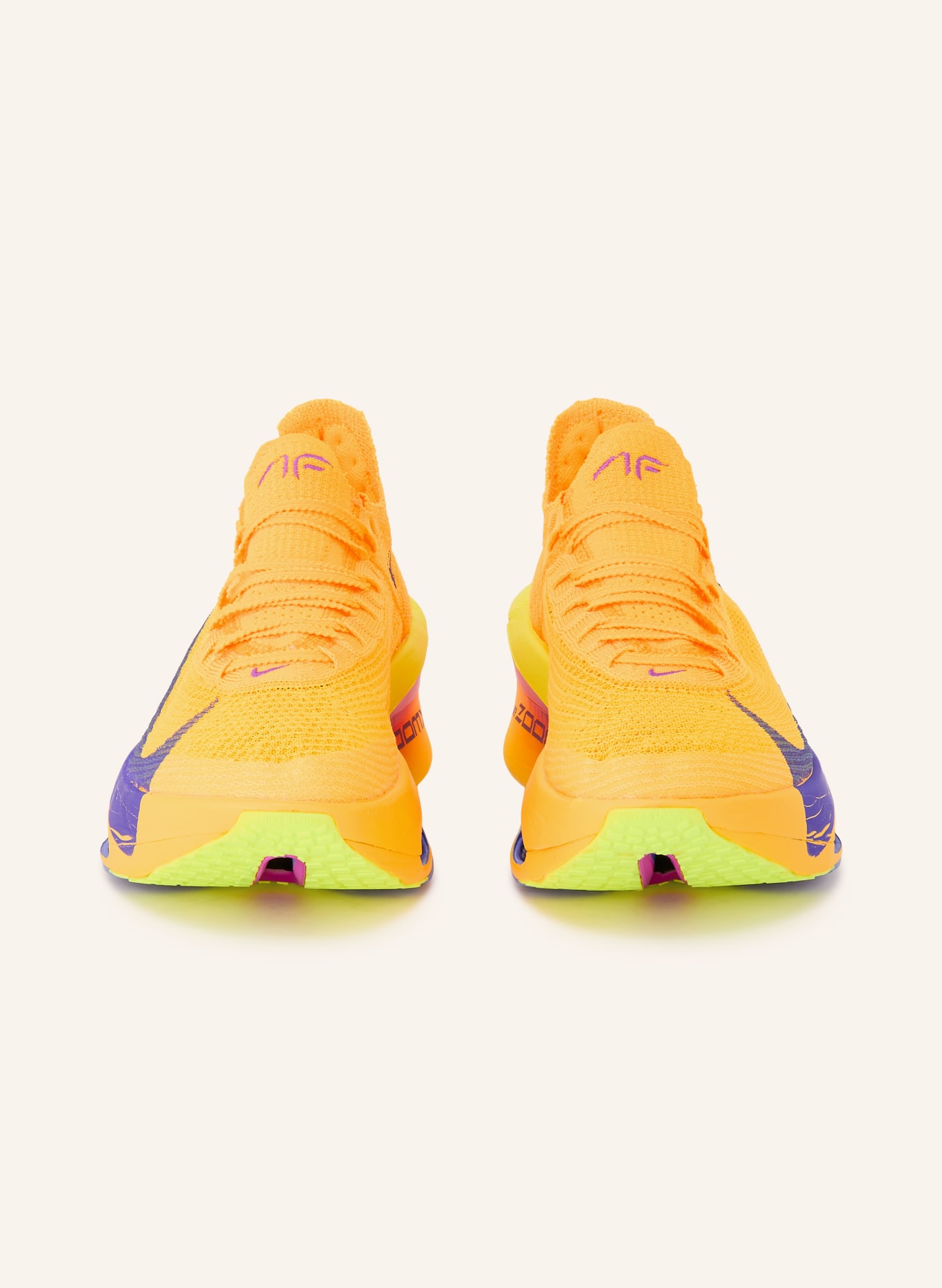 Nike Hardloopschoenen AIR ZOOM ALPHAFLY 3: NEONORANJE / NEONGEEL / DONKERBLAUW