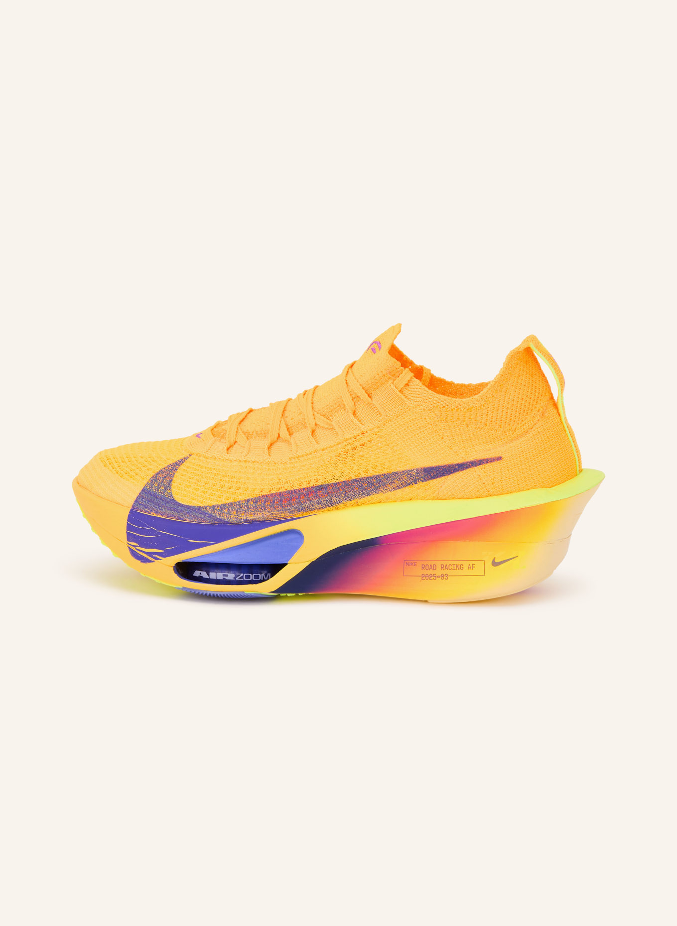 Nike Hardloopschoenen AIR ZOOM ALPHAFLY 3: NEONORANJE / NEONGEEL / DONKERBLAUW