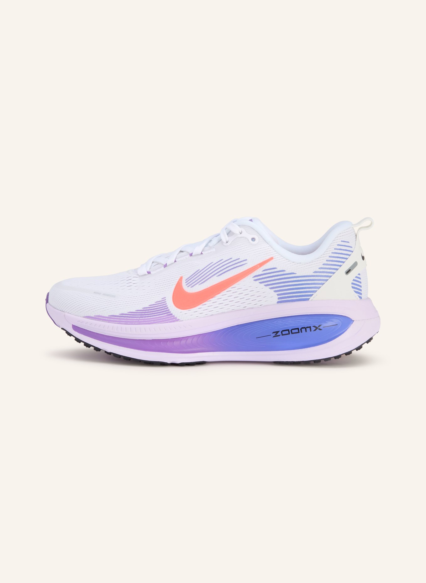 Nike Laufschuhe VOMERO 18: WEISS / LILA / NEONORANGE