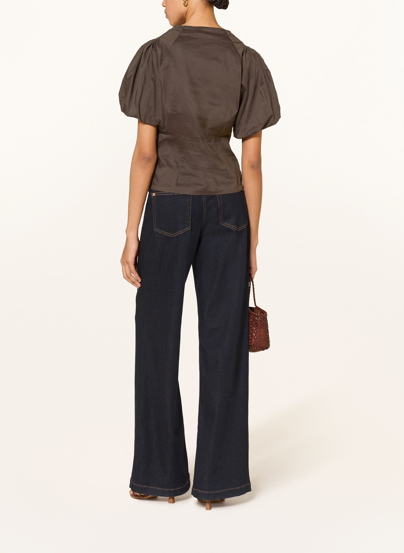 NEO NOIR Blouse IRINA: MARRON FONCÉ