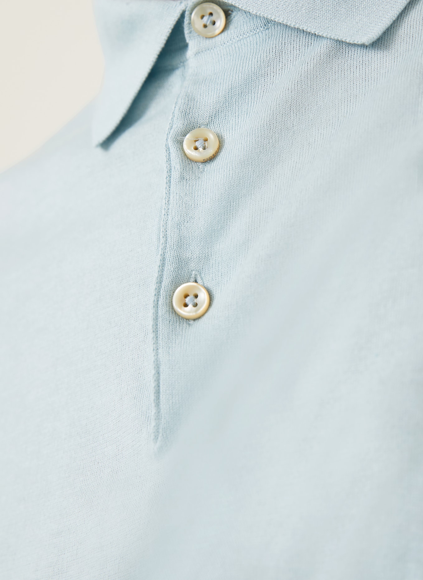 FIORONI Strick-Poloshirt: HELLBLAU