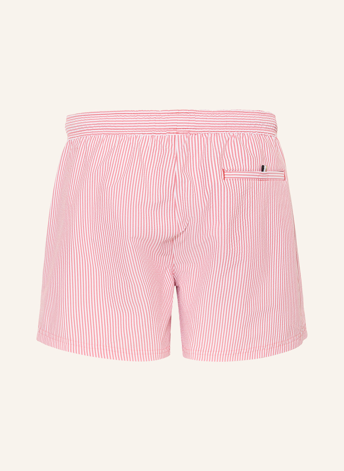 BOSS Zwembroek VELVETFISH: DONKERROOD / WIT