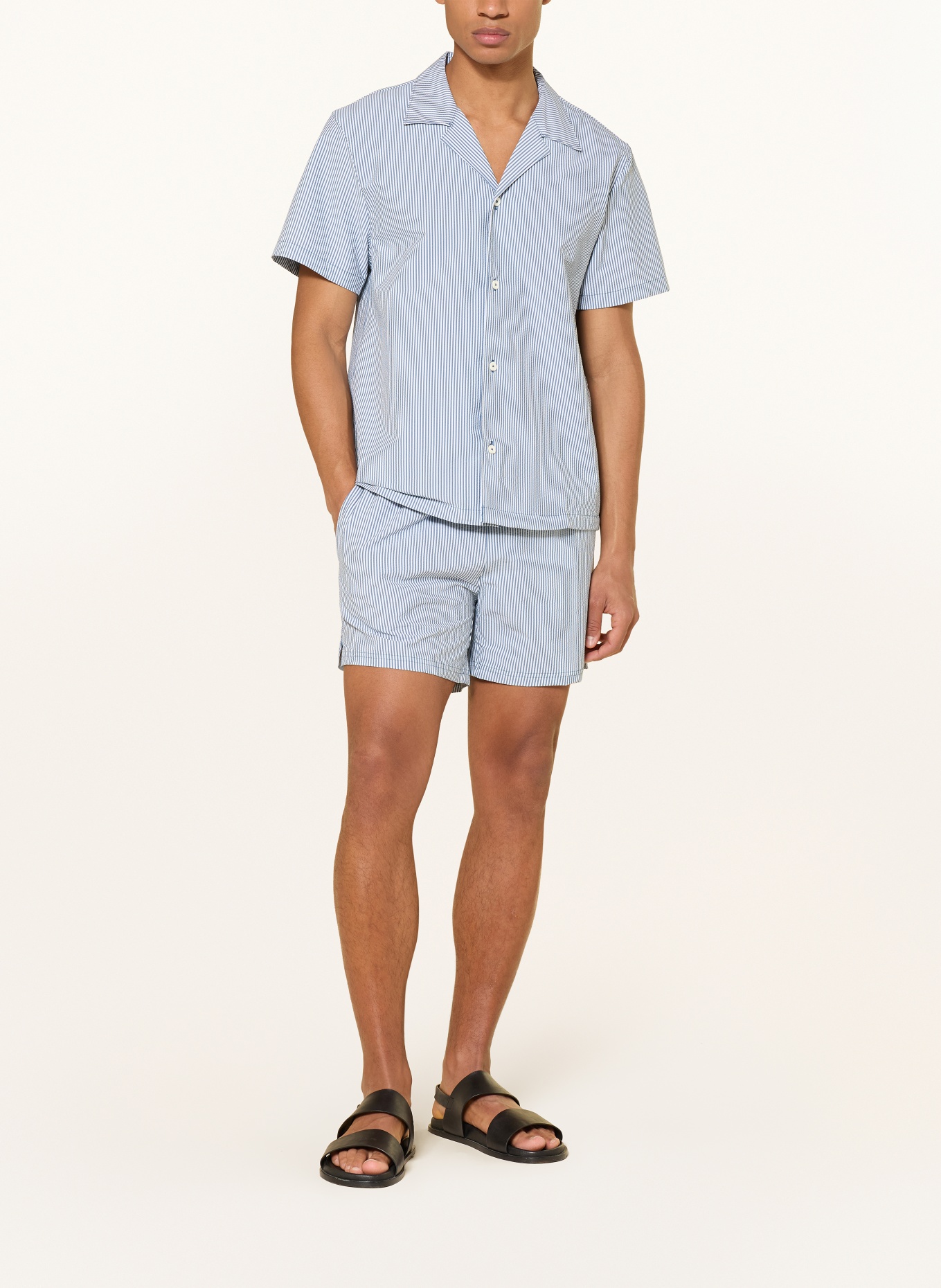 BOSS Resorthemd VELVETFISH Regular Fit: BLAU / WEISS