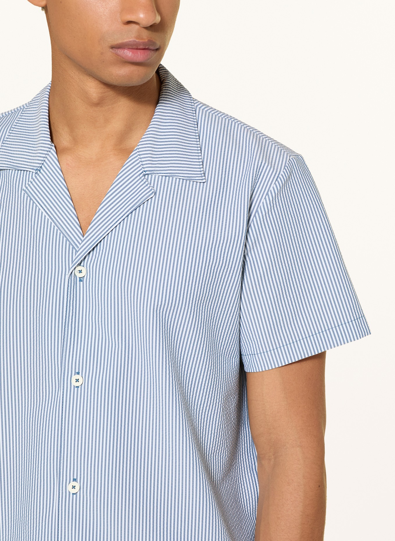 BOSS Resorthemd VELVETFISH Regular Fit: BLAU / WEISS