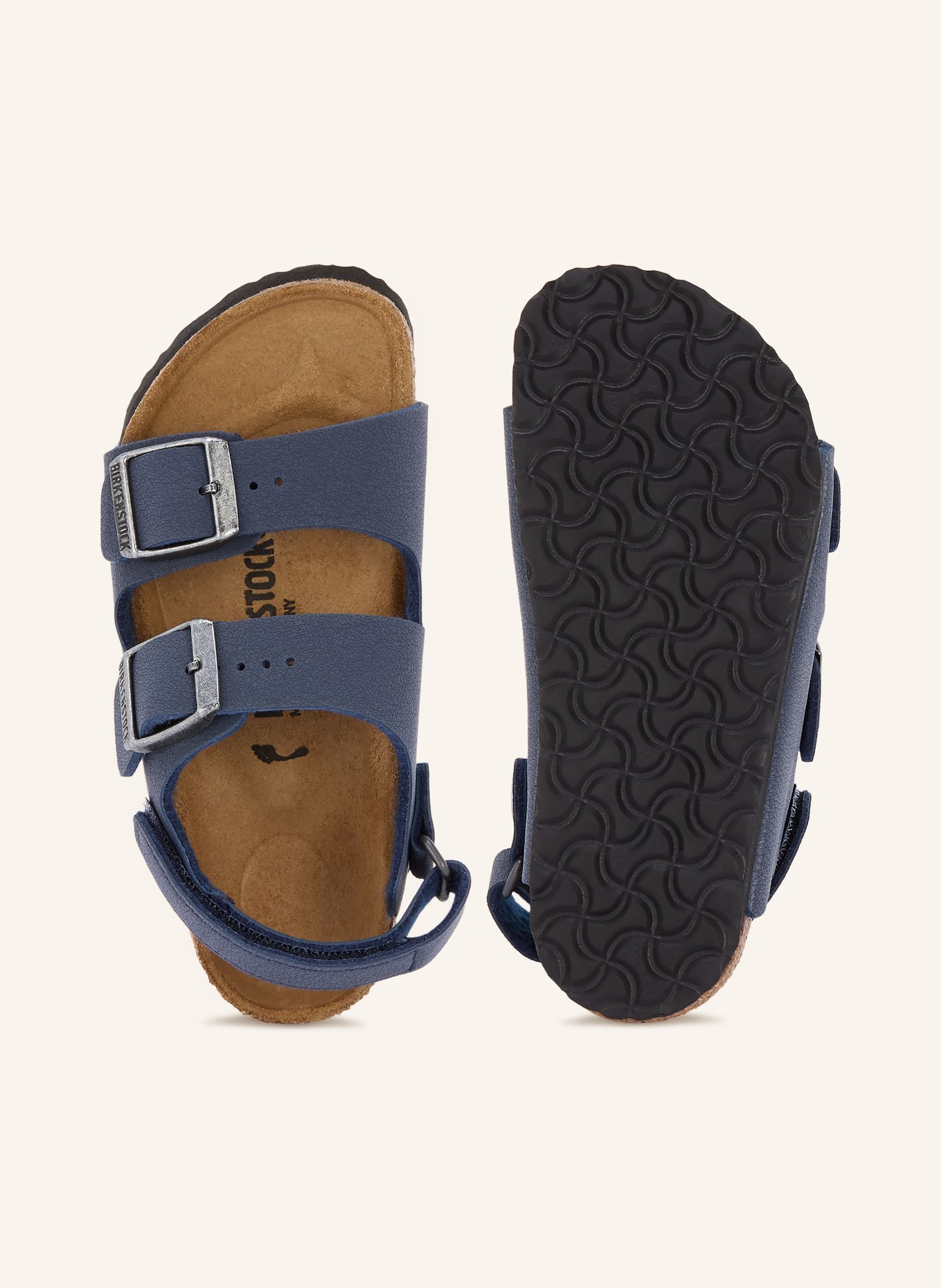 BIRKENSTOCK Slides MILANO: DARK BLUE / SILVER