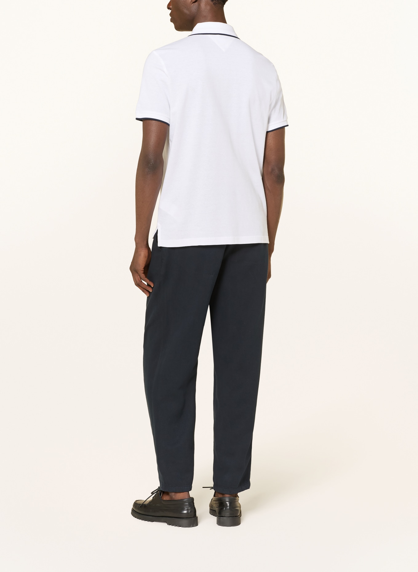 TOMMY HILFIGER Piqué-Poloshirt: WEISS / SCHWARZ