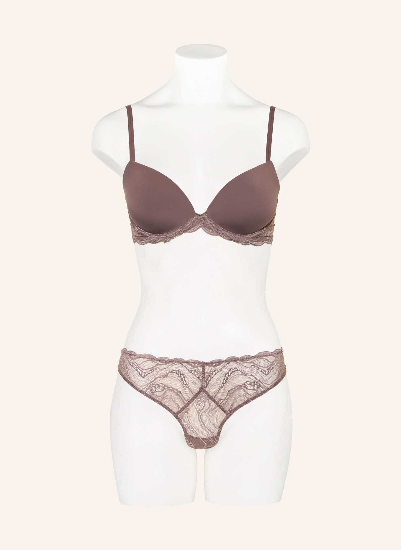 Calvin Klein Biustonosz usztywniany SENSUAL STRETCH LOVE: SZAROBRĄZOWY