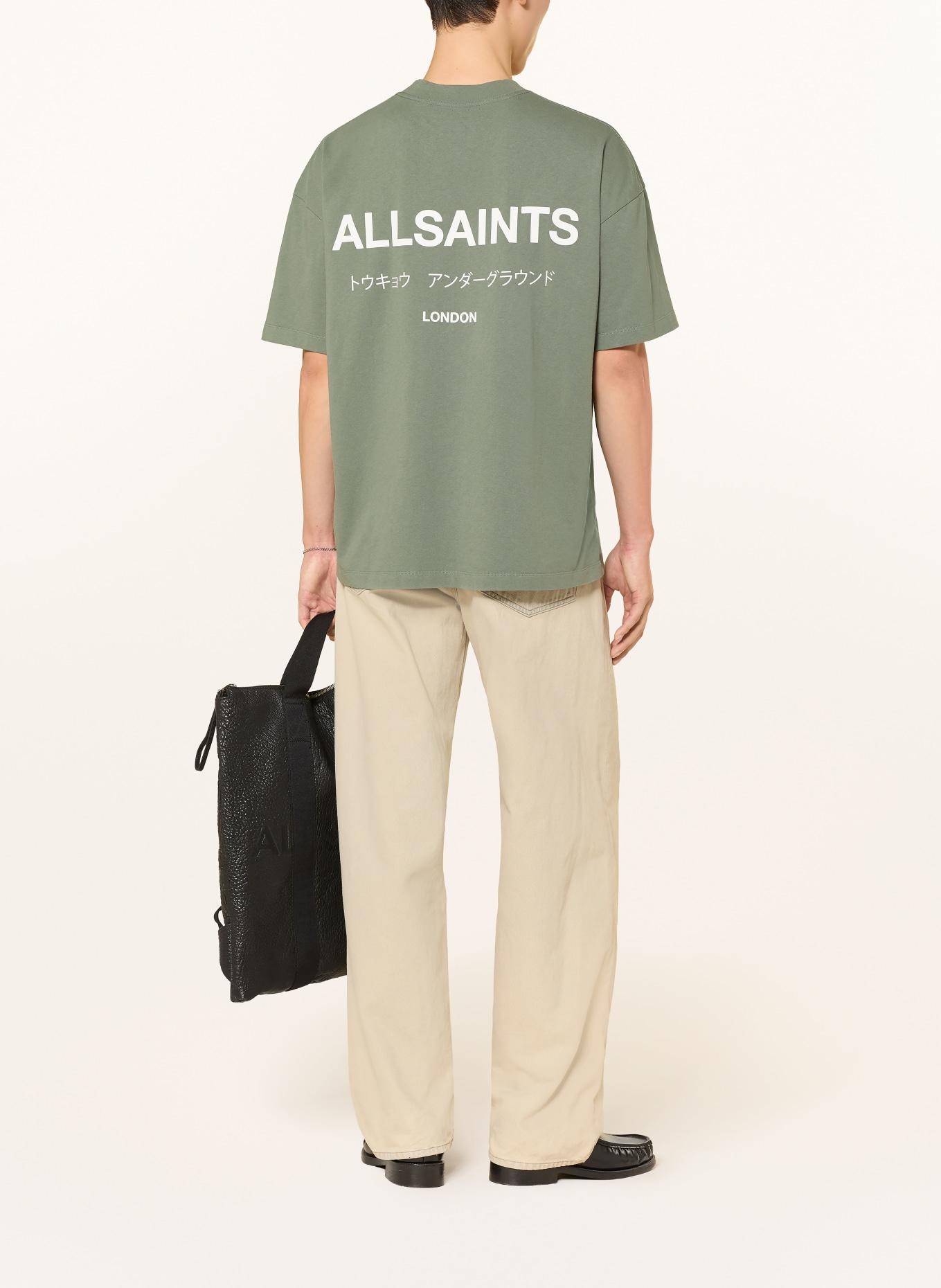 ALLSAINTS T-shirt UNDERGROUND: OLIJF / WIT