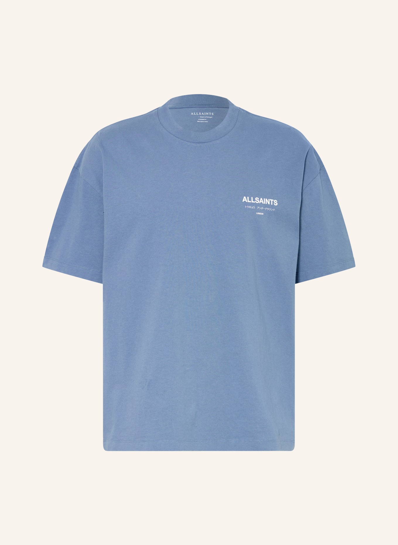 ALLSAINTS T-shirt UNDERGROUND: BLAUW / WIT