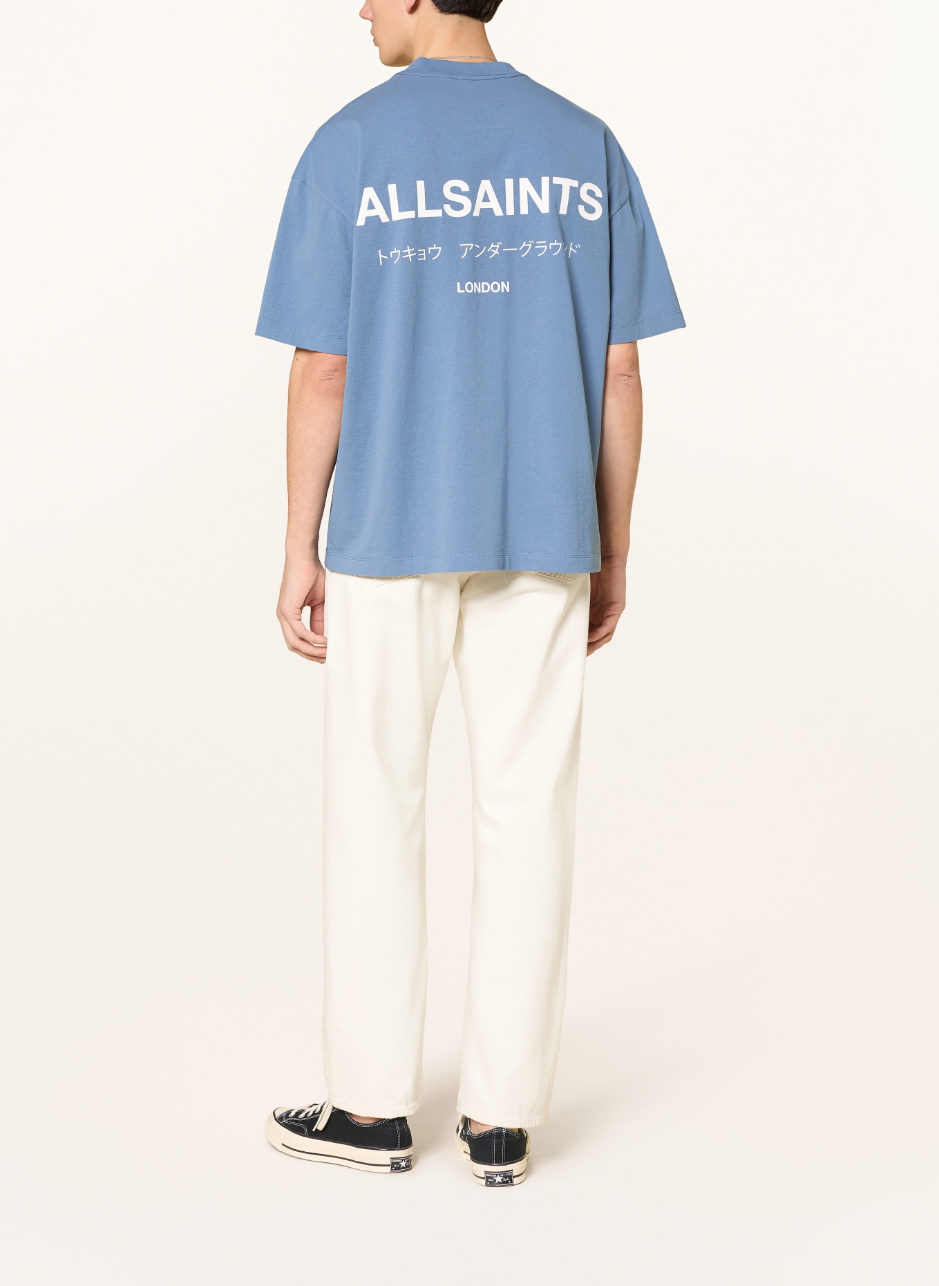 ALLSAINTS T-shirt UNDERGROUND: BLAUW / WIT