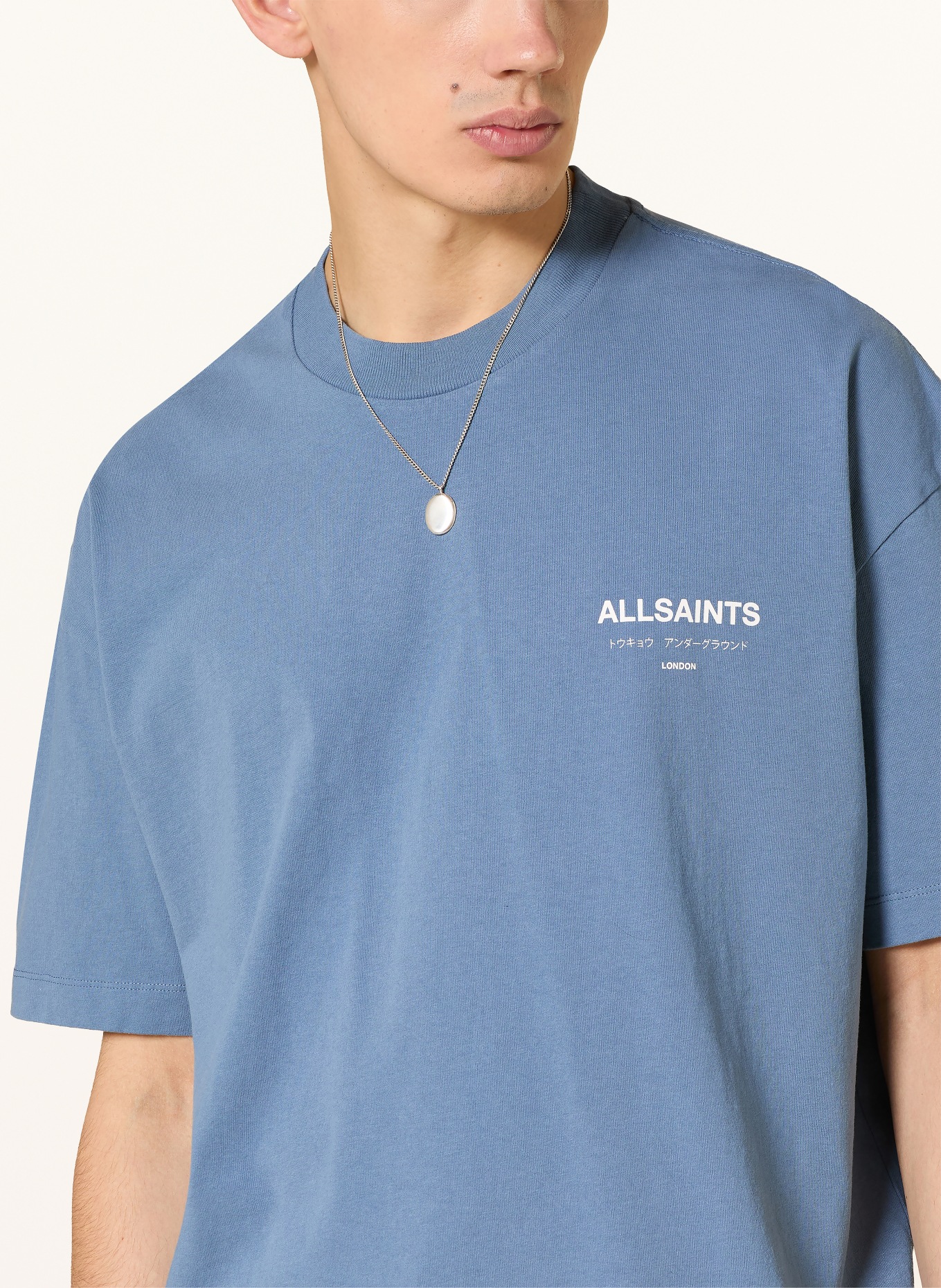 ALLSAINTS T-shirt UNDERGROUND: BLAUW / WIT