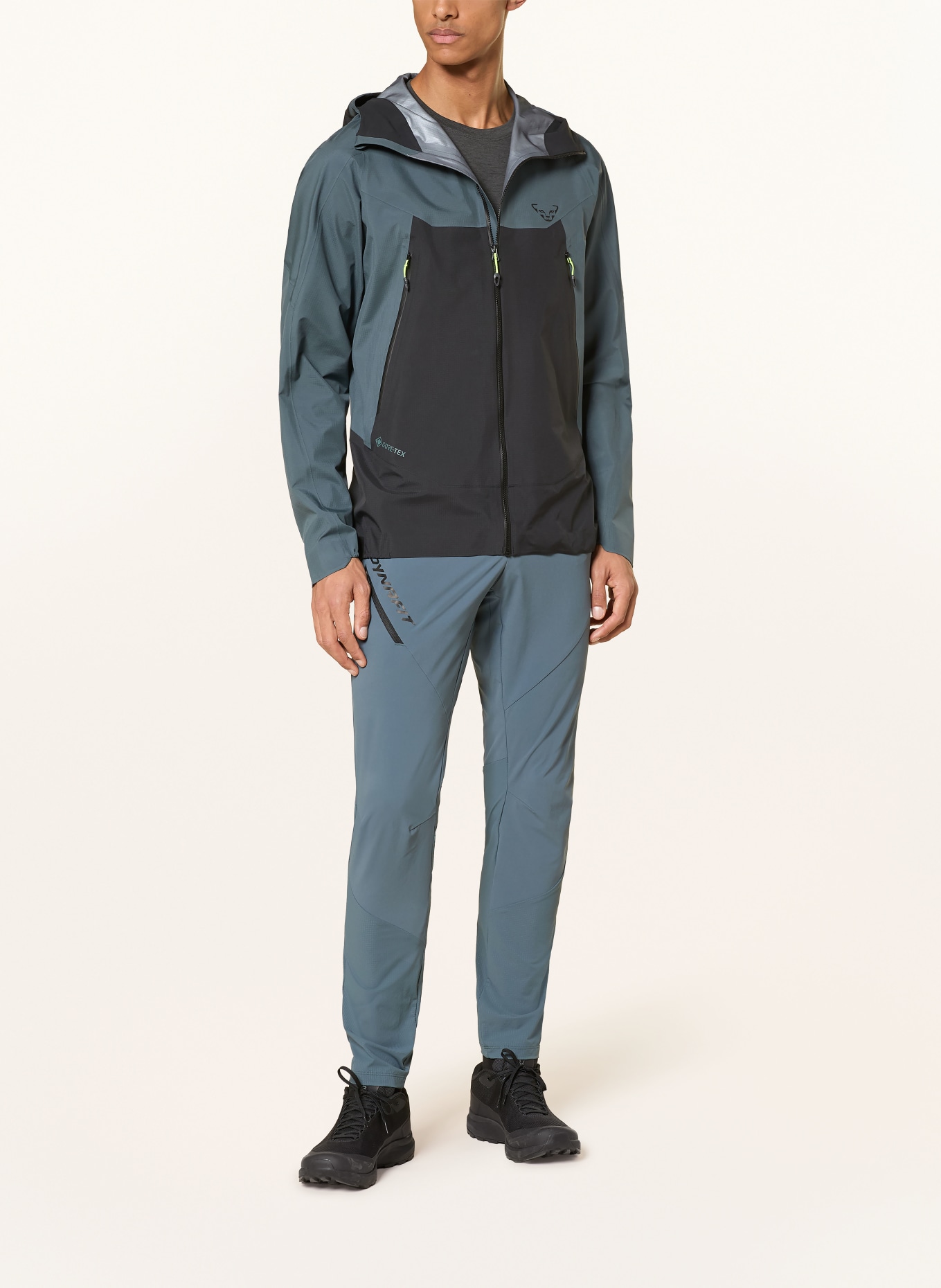 DYNAFIT TRANSALPER GTX hardshell jacket: BLUE GRAY / DARK GRAY