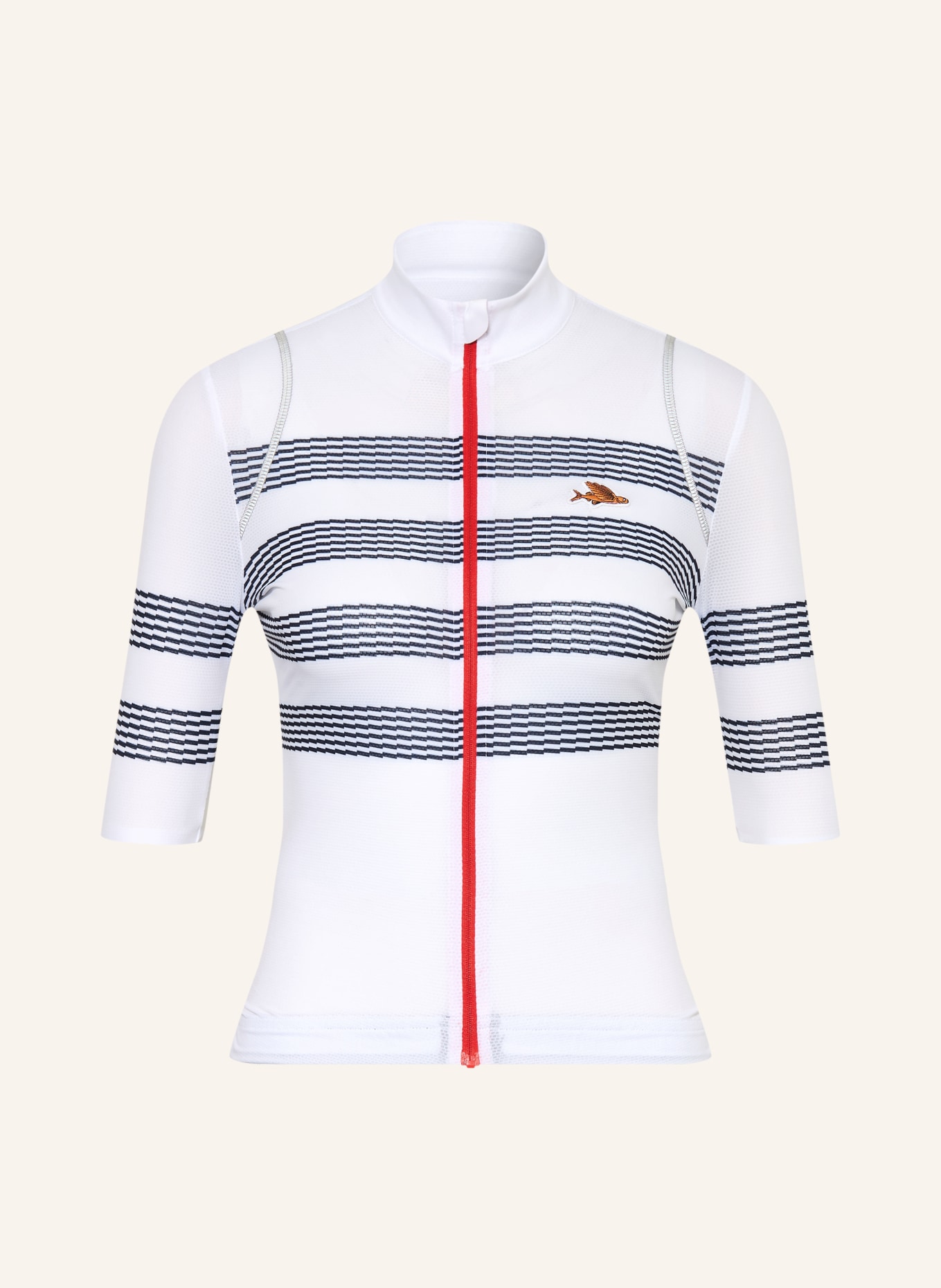 CAFÉ DU CYCLISTE Cycling jersey MONA: WHITE / BLUE