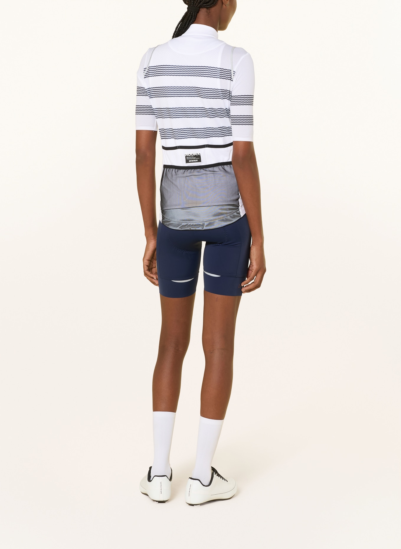 CAFÉ DU CYCLISTE Cycling jersey MONA: WHITE / BLUE