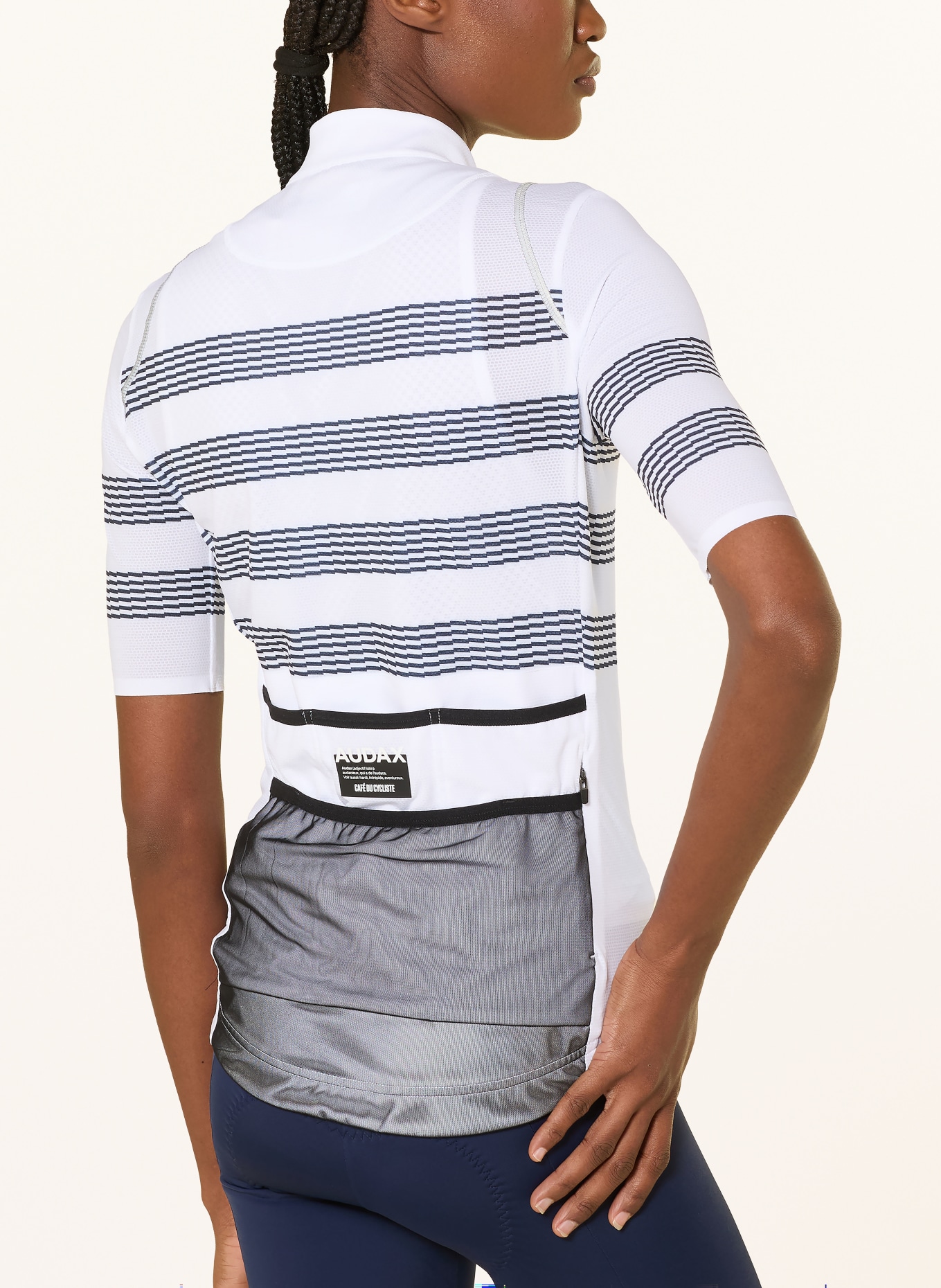 CAFÉ DU CYCLISTE Cycling jersey MONA: WHITE / BLUE