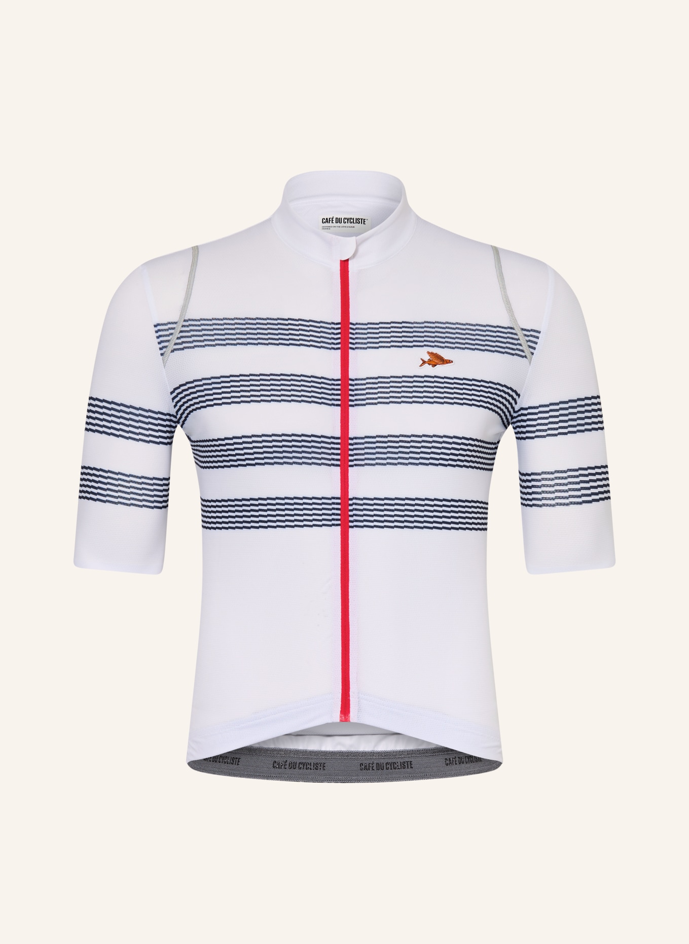 CAFÉ DU CYCLISTE Fietsjersey MONA: WIT / BLAUW