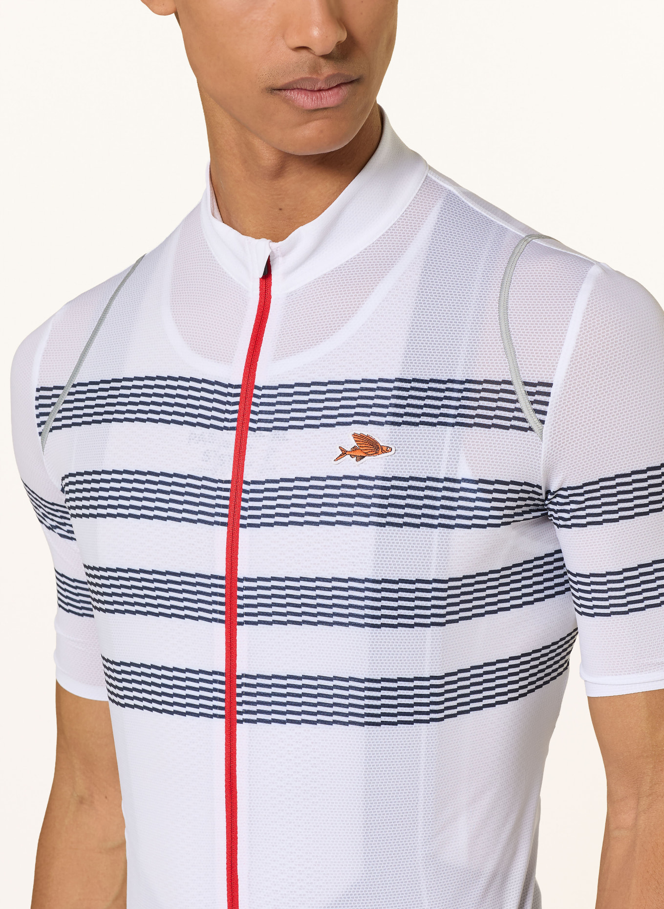 CAFÉ DU CYCLISTE Fietsjersey MONA: WIT / BLAUW