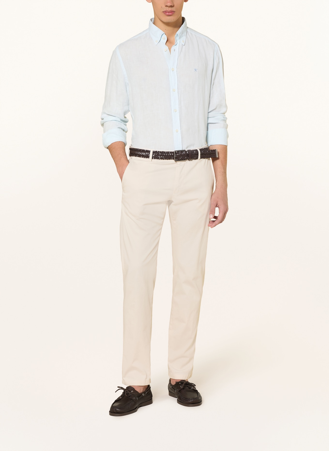 HACKETT LONDON Leinenhemd Tailored Fit: HELLBLAU