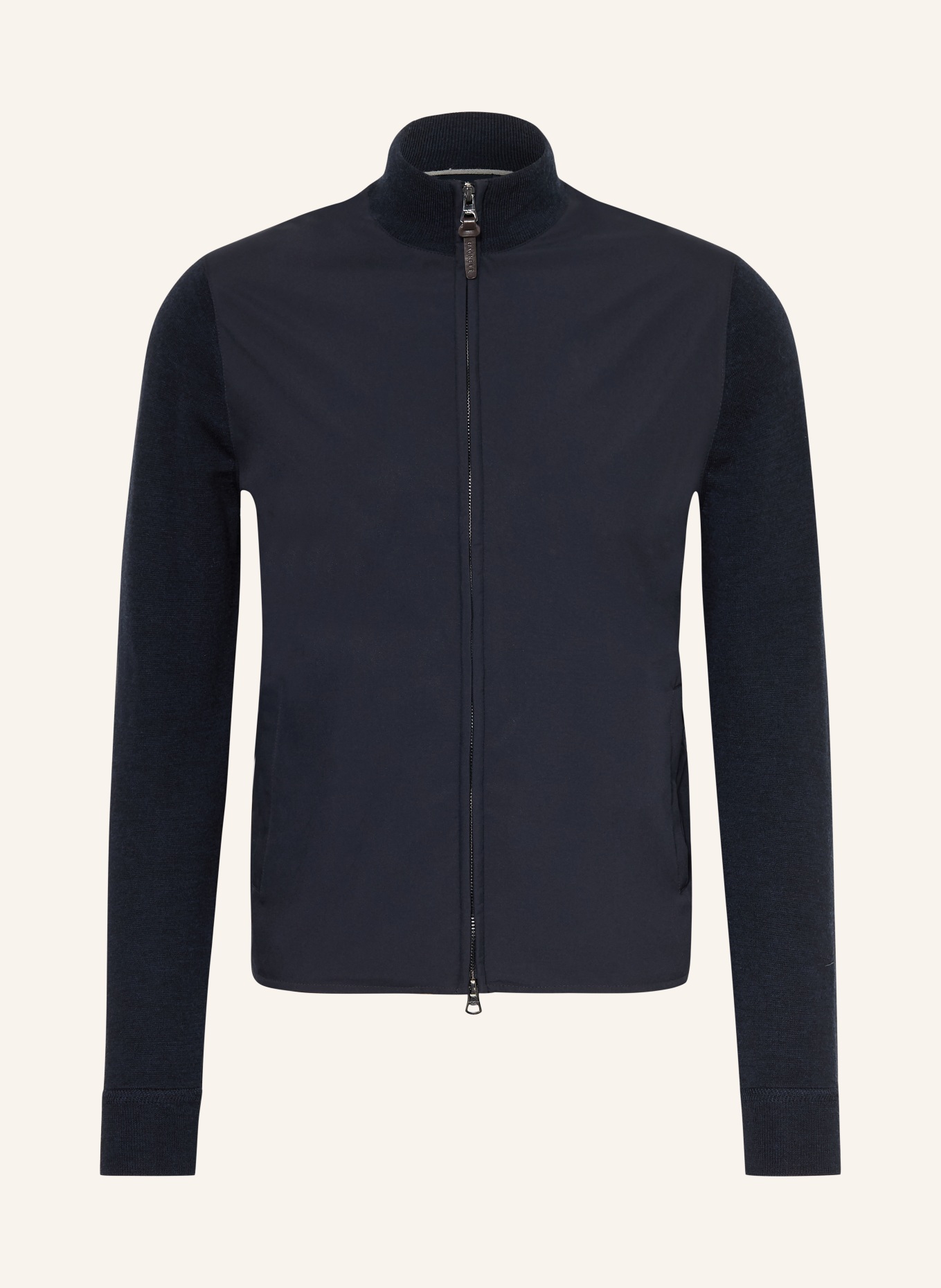 HACKETT LONDON Cardigan in a mix of materials: DARK BLUE