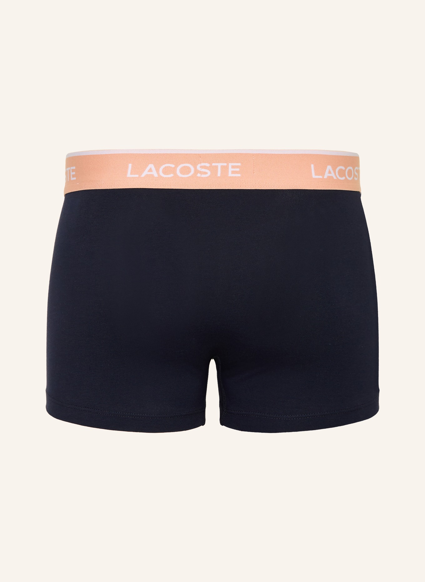 LACOSTE Lot de 3 boxers: BLEU FONCÉ / ORANGE / BLEU CLAIR