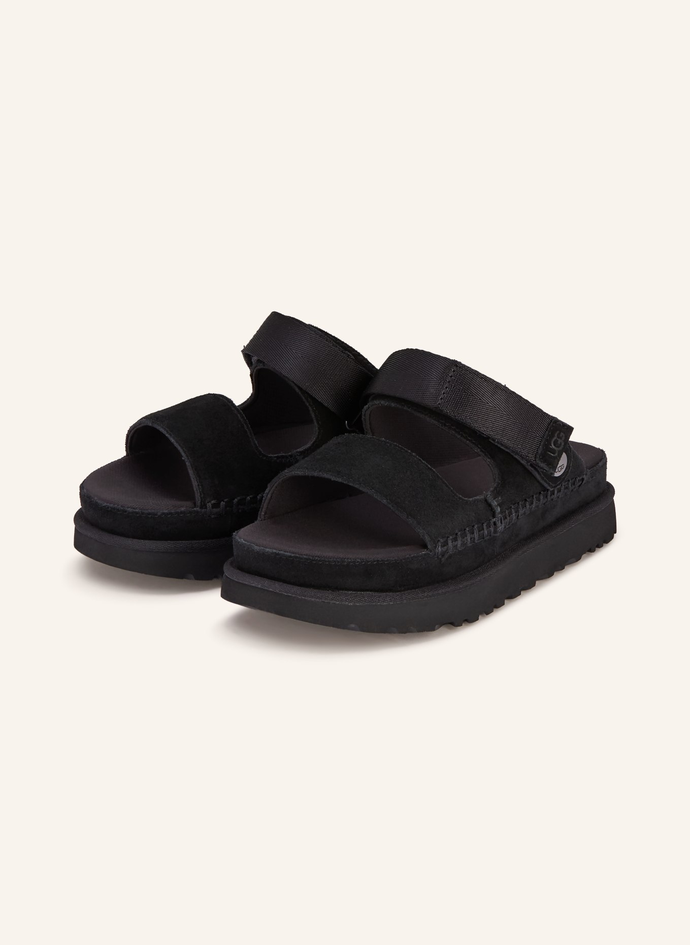UGG GOLDENSTAR GLIDE slides: BLACK