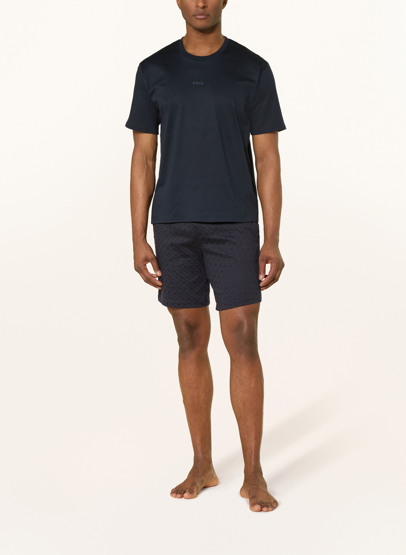 BOSS Shorty-Schlafanzug RELAX: DUNKELBLAU