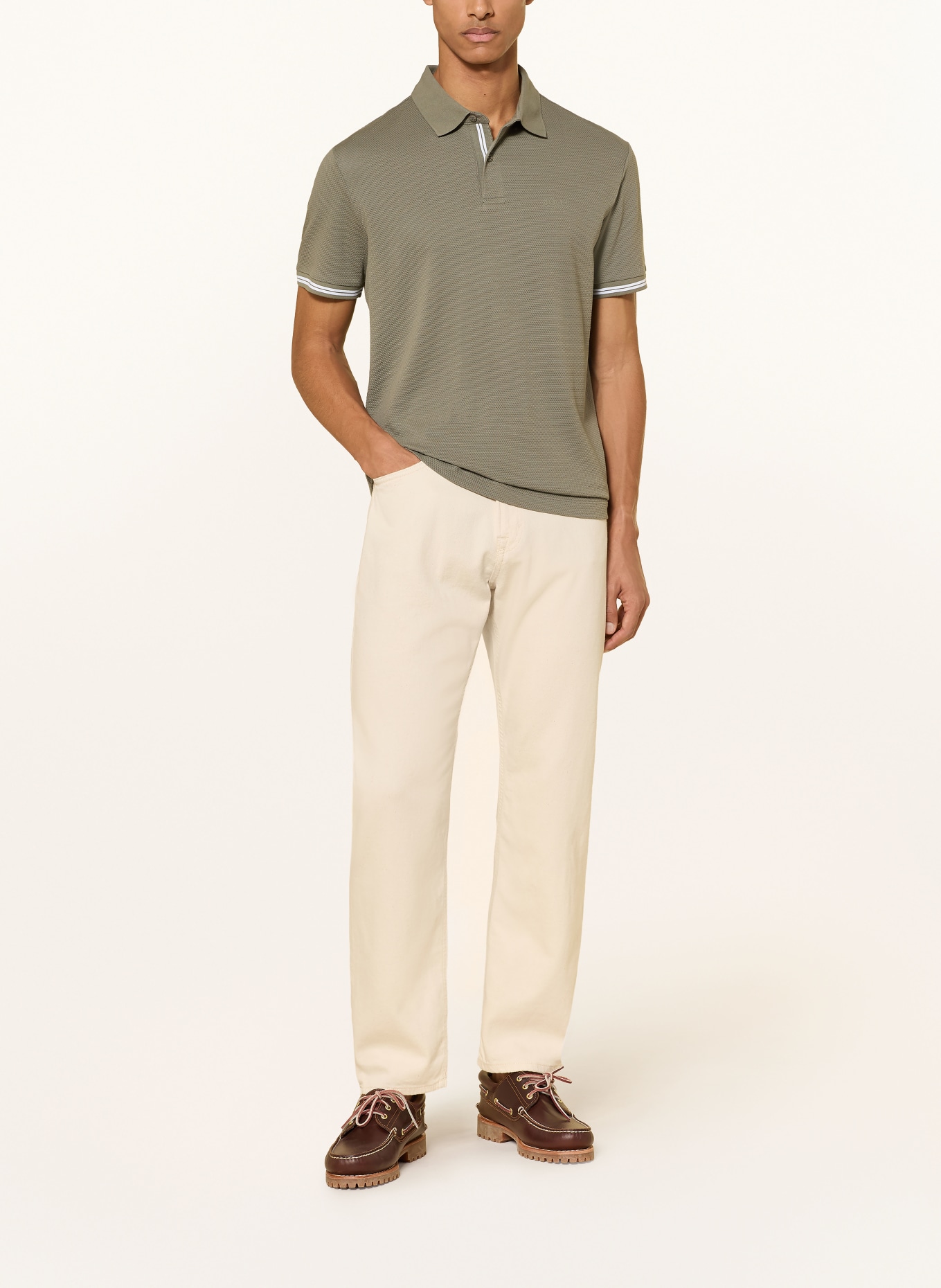 JOOP! JEANS AMARE piqué polo shirt: OLIVE