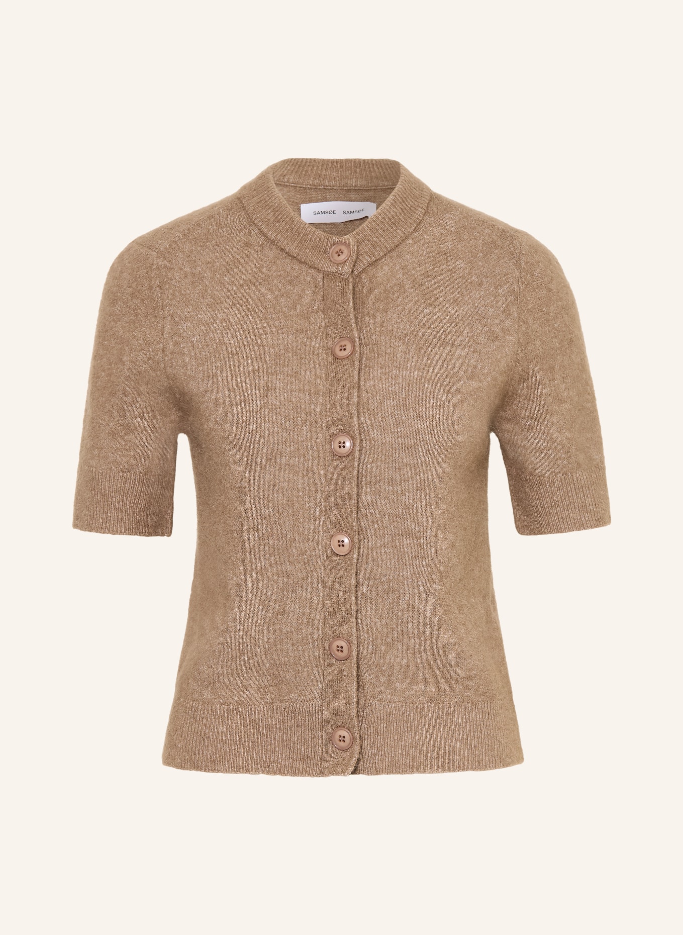 SAMSØE  SAMSØE Strickjacke SANOURA mit Merinowolle und Alpaka: HELLBRAUN