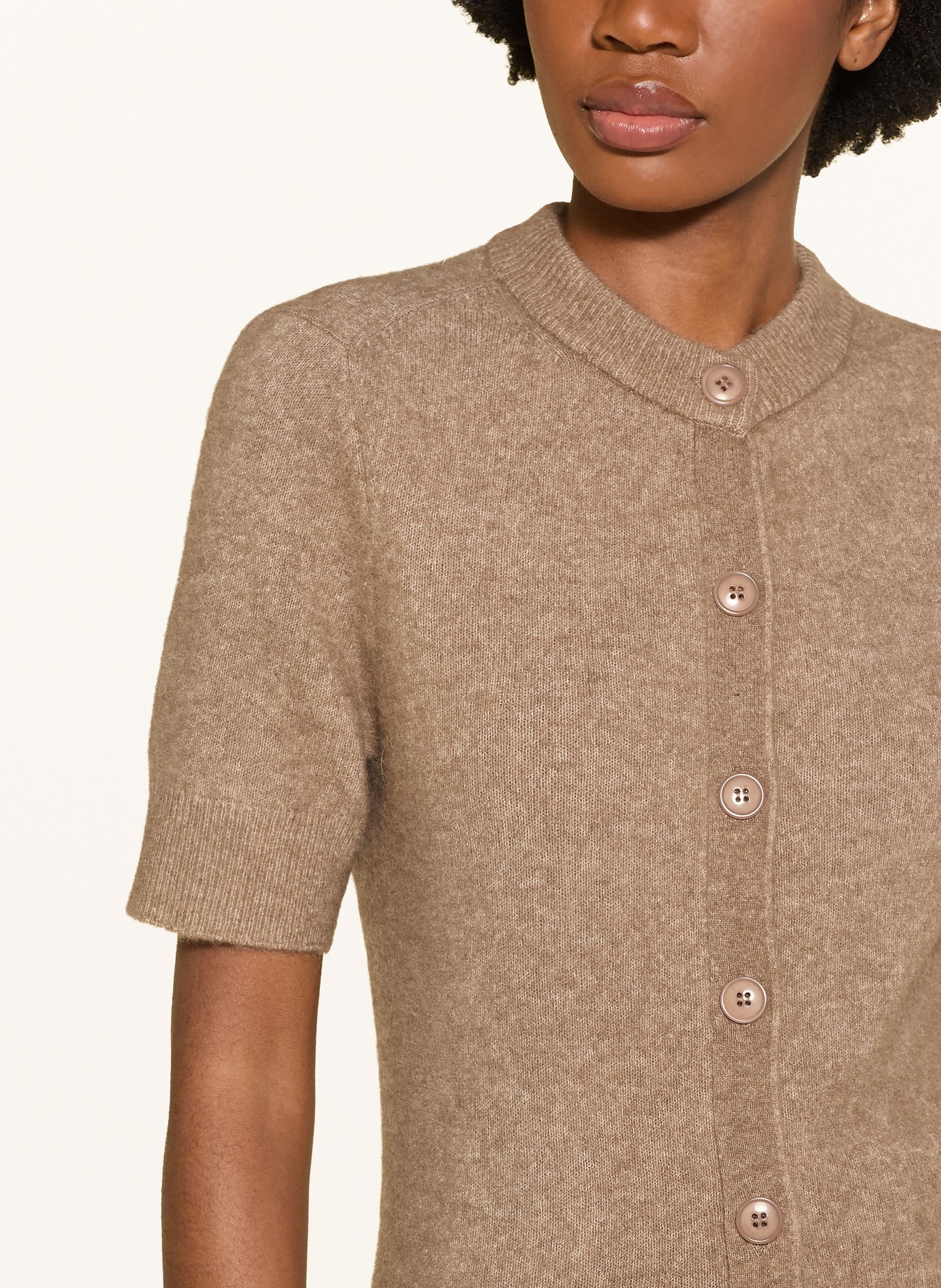 SAMSØE  SAMSØE Strickjacke SANOURA mit Merinowolle und Alpaka: HELLBRAUN