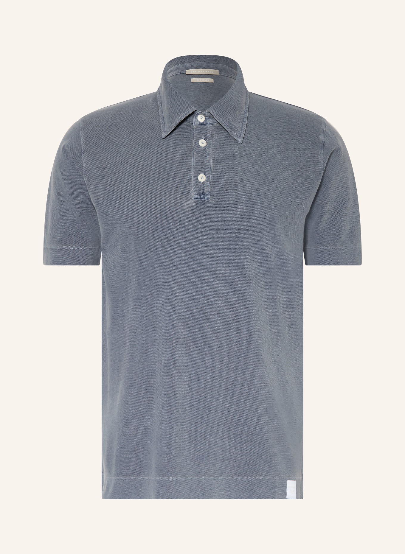 DANIELE FIESOLI Piqué polo shirt: BLUE GRAY