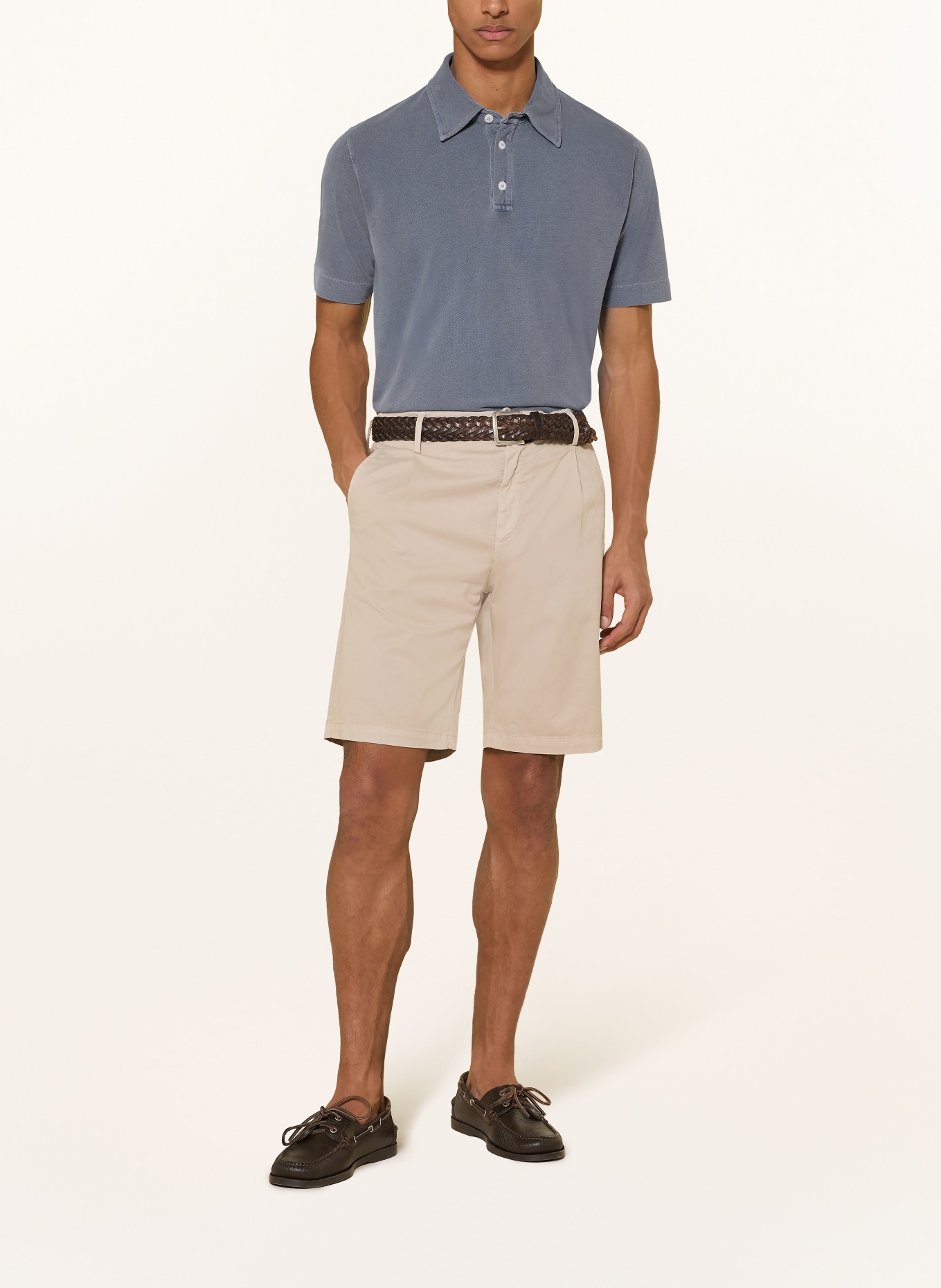 DANIELE FIESOLI Piqué polo shirt: BLUE GRAY