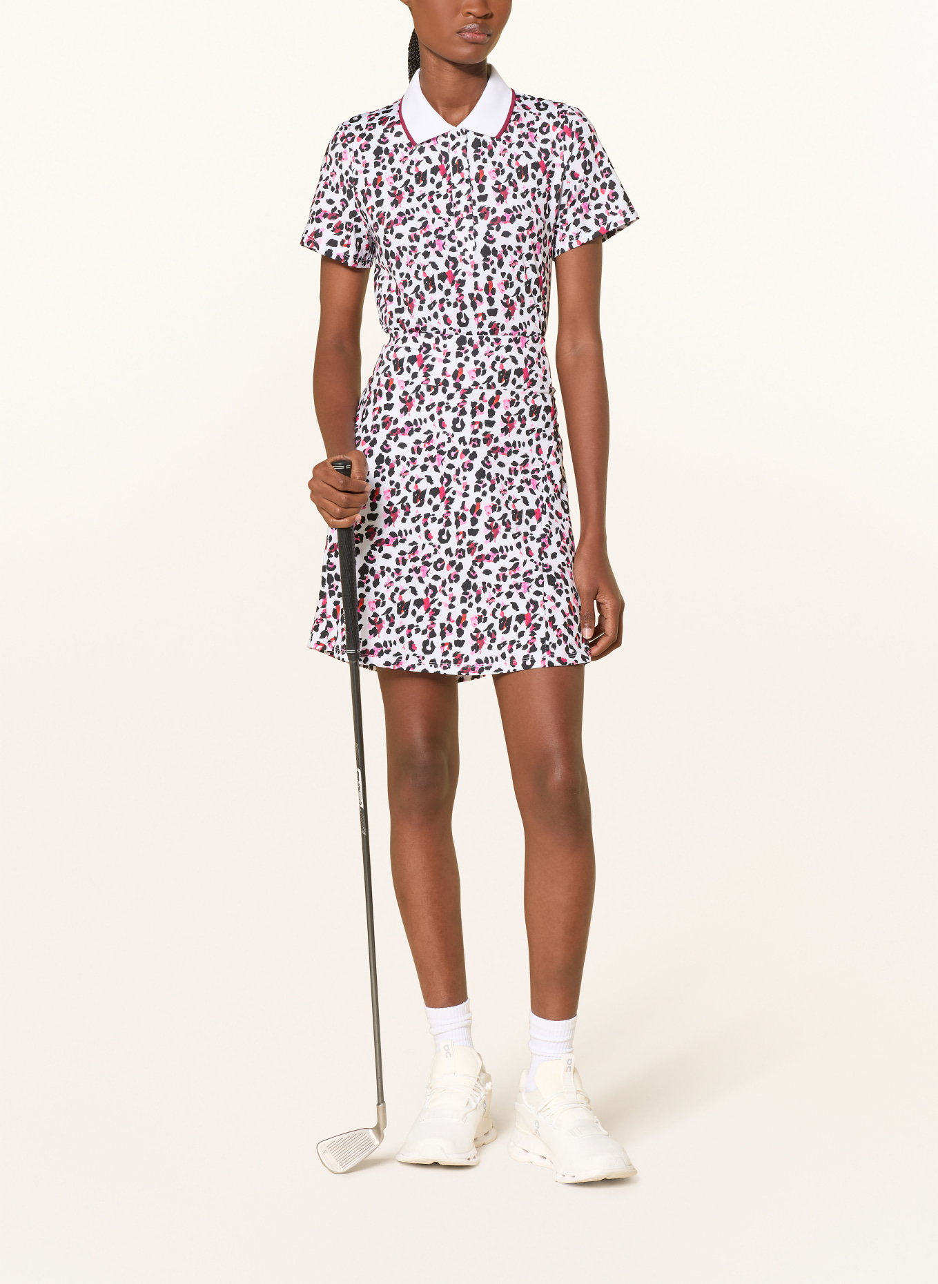 RÖHNISCH Polo de golf LUNA: ROUGE / BLANC / NOIR