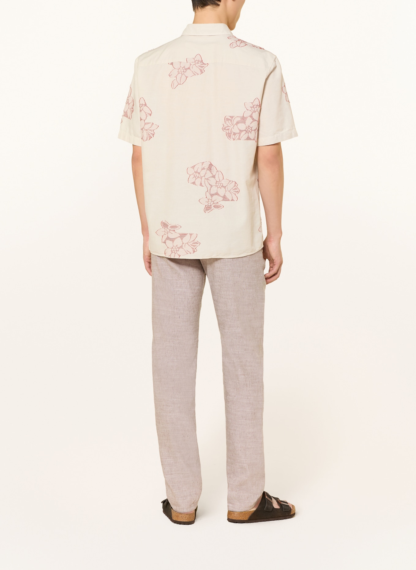 MAC LENNOX joggingbroek in moderne pasvorm met linnen: BEIGE