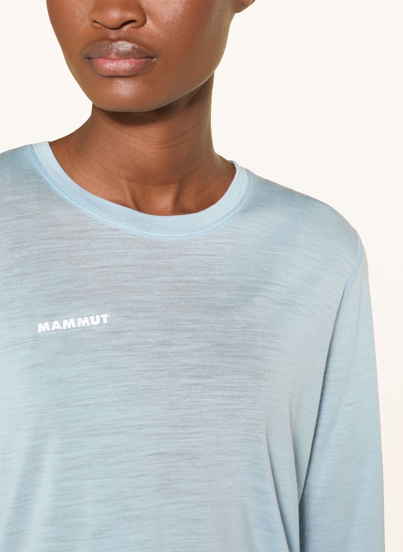 MAMMUT Long sleeve shirt TREE WOOL with merino wool: LIGHT BLUE