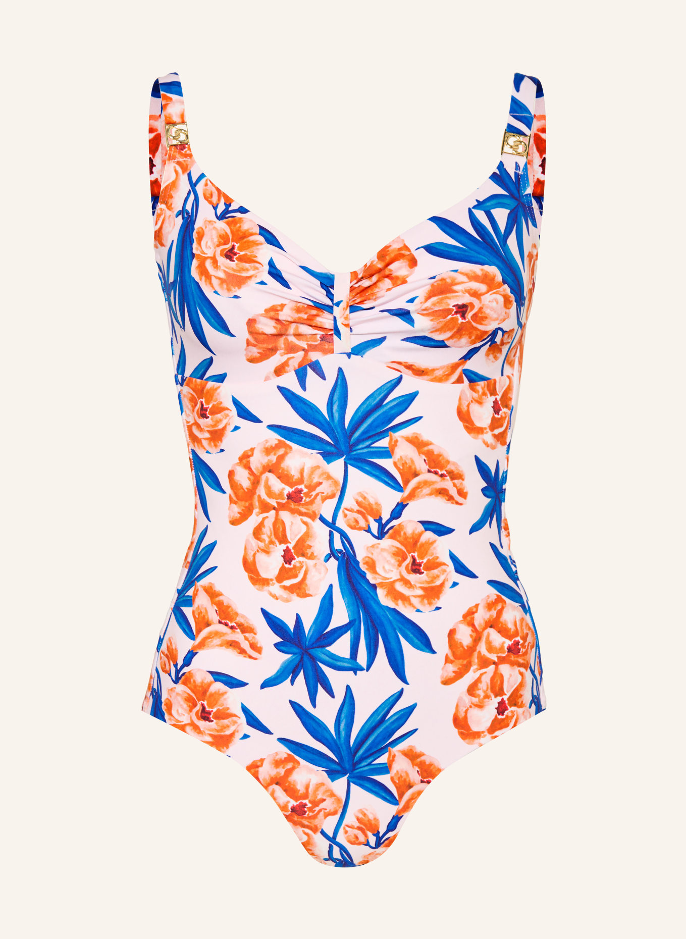 CHANTELLE Bügel-Badeanzug SAUVAGE: BLAU / HELLROSA / ORANGE