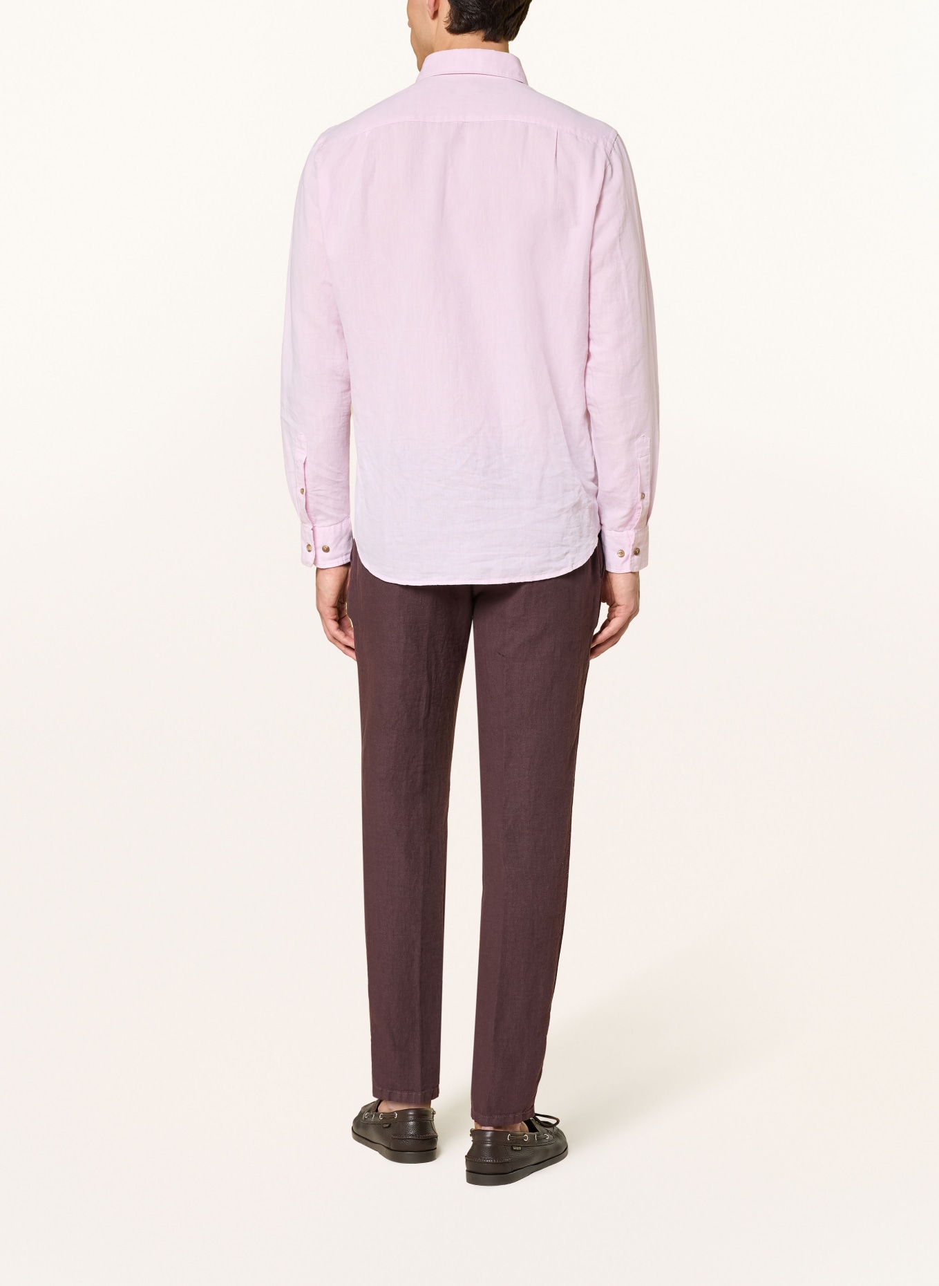 ALBERTO Leinenhose HOUSE im Jogging-Stil Tapered Fit: DUNKELROT