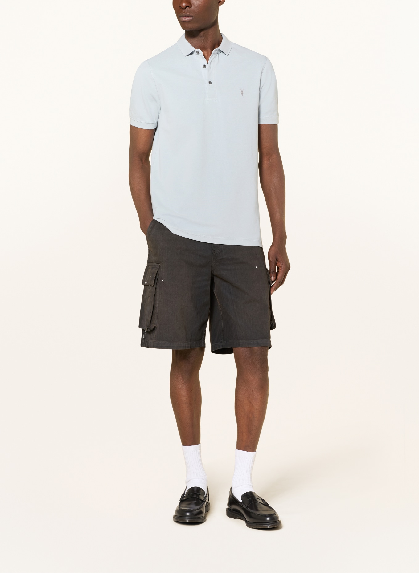 ALLSAINTS Polo piqué REFORM coupe ajustée: BLEU CLAIR