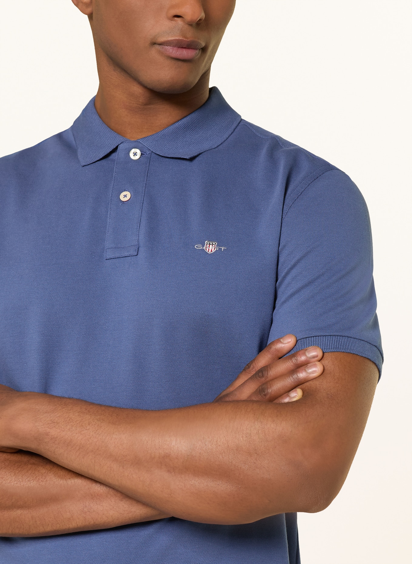GANT Piqué-Poloshirt: BLAU