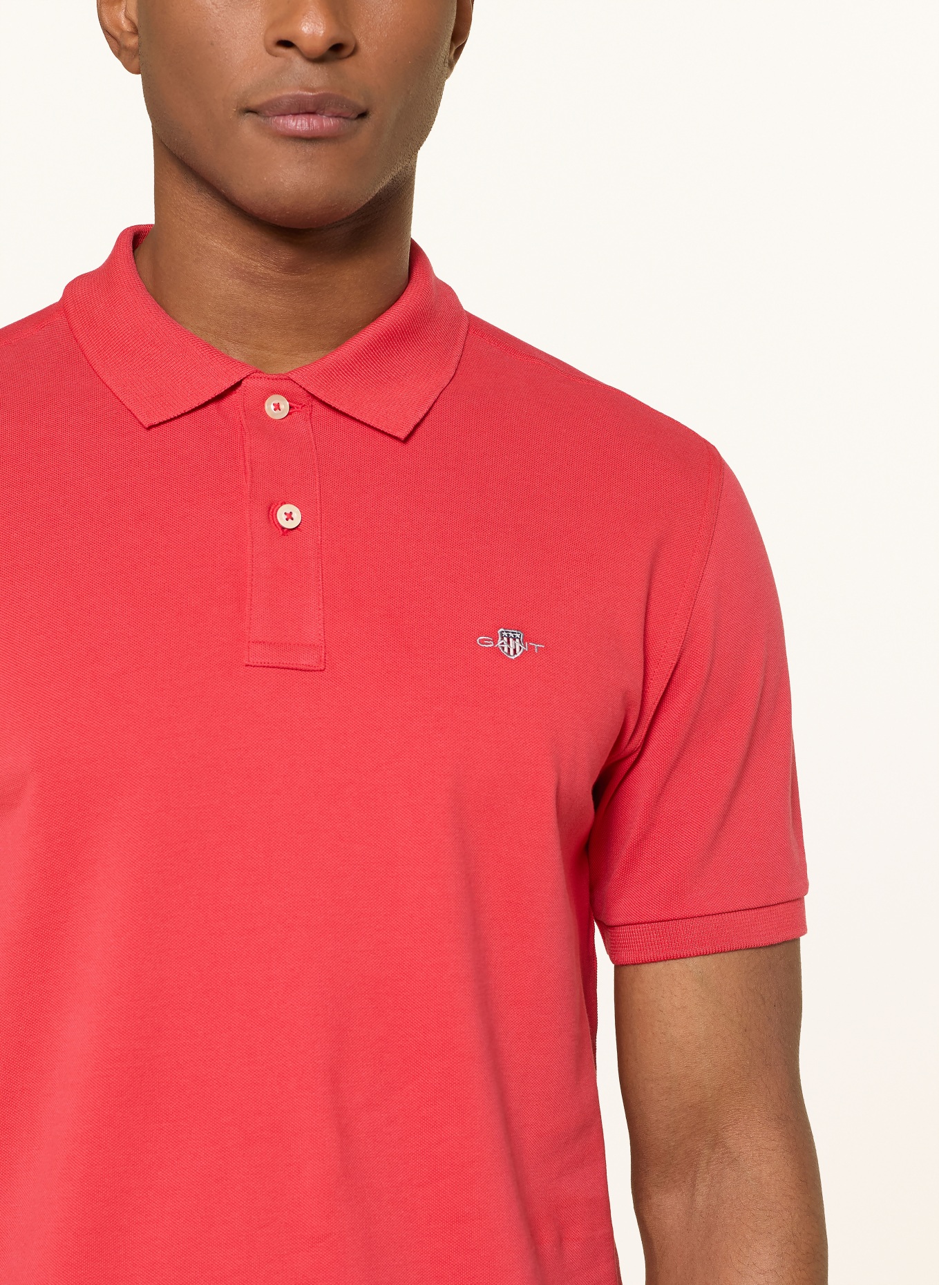 GANT Piqué-Poloshirt: ROT