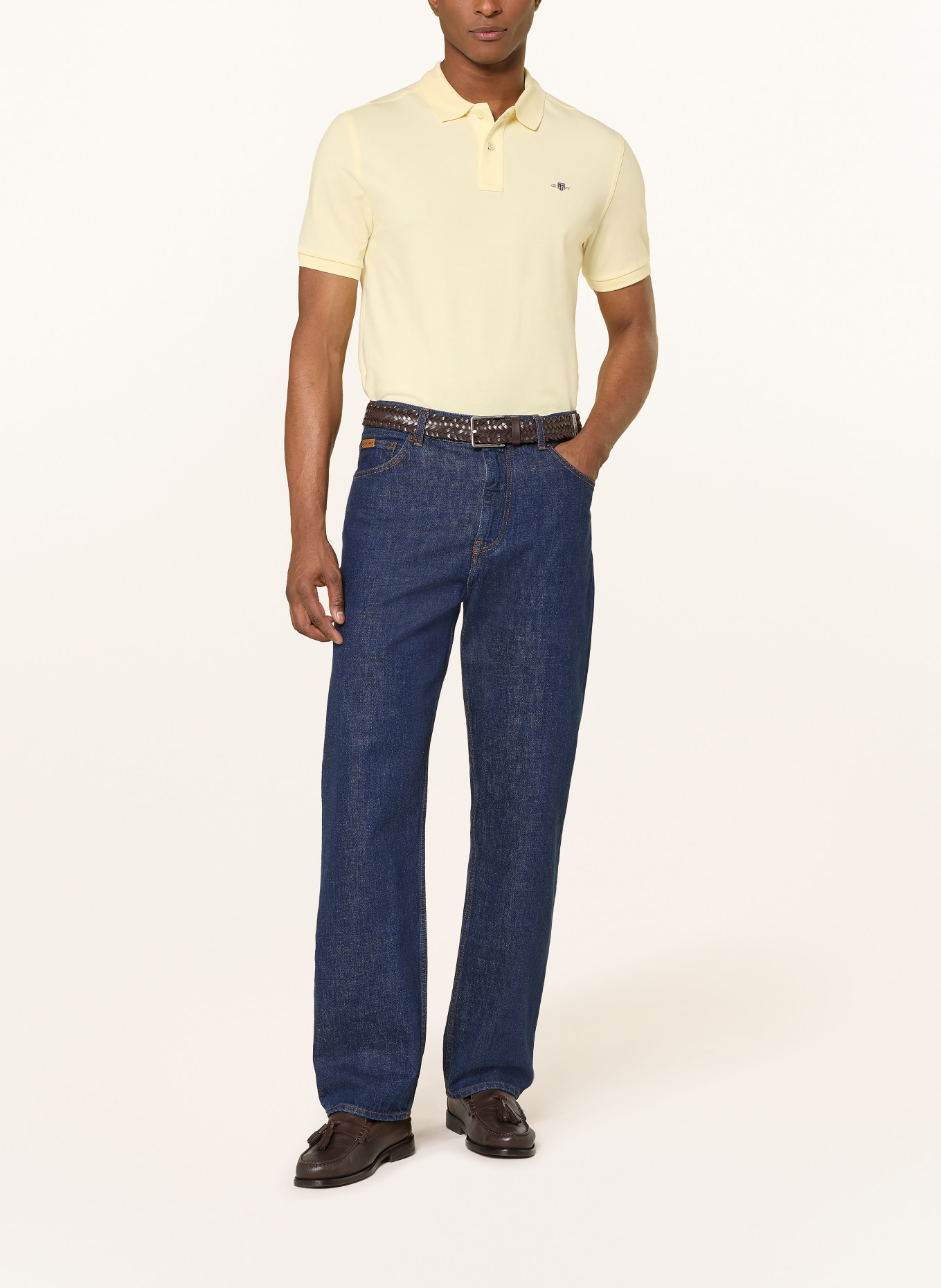 GANT Piqué-Poloshirt: HELLGELB