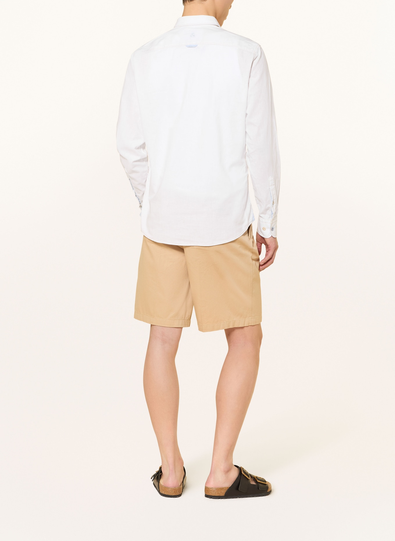 COLOURS & SONS Slim fit overhemd met linnen: WIT