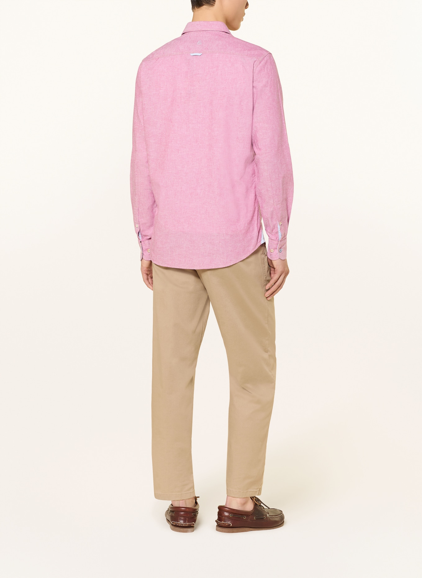 COLOURS & SONS Slim fit overhemd met linnen: LICHTROOD