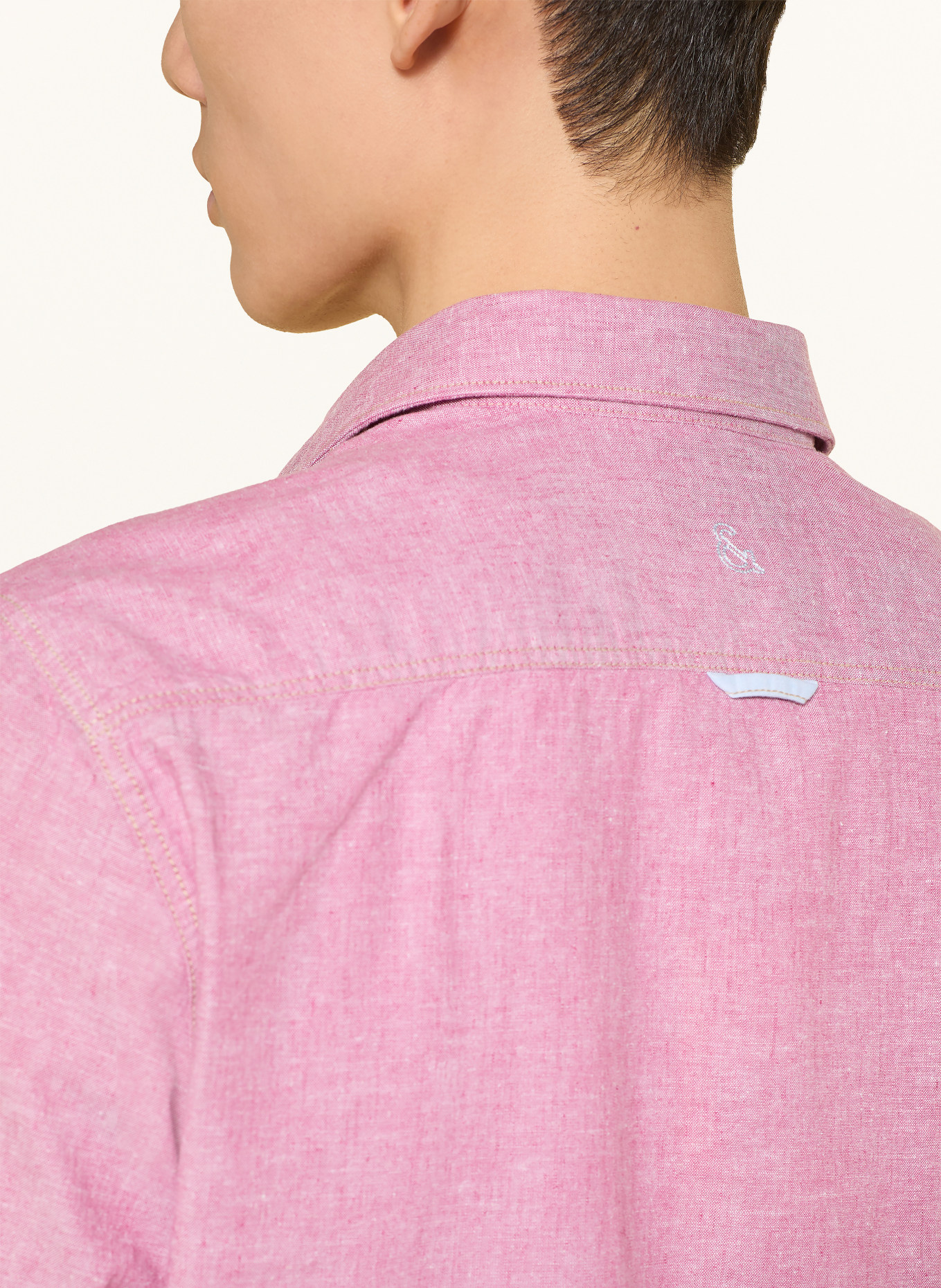 COLOURS & SONS Slim fit overhemd met linnen: LICHTROOD