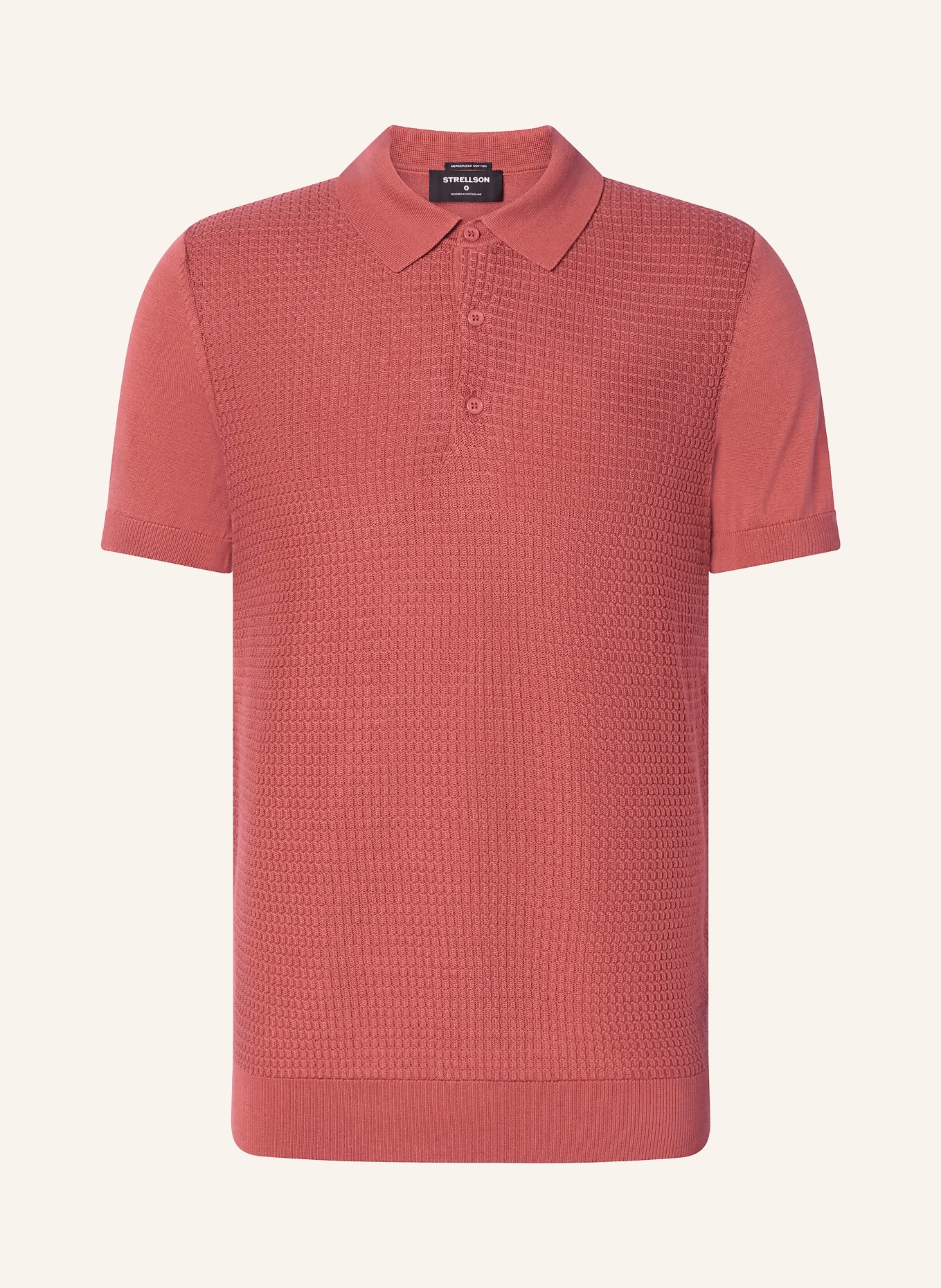 STRELLSON Knitted polo shirt ADRIAN: LIGHT RED