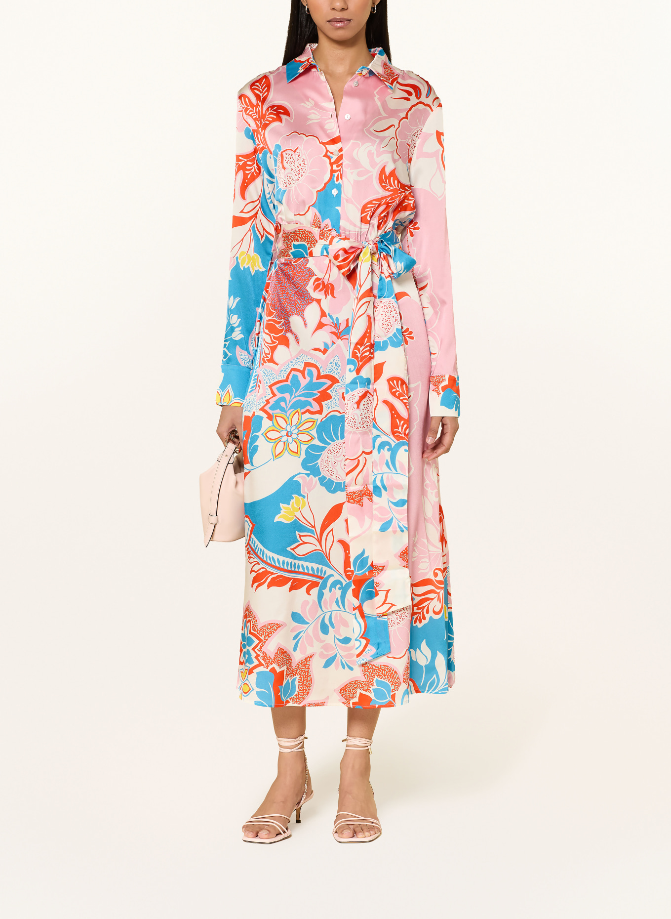 ANNA's Hemdblusenkleid mit Seide: ROSA / ROT / BLAU