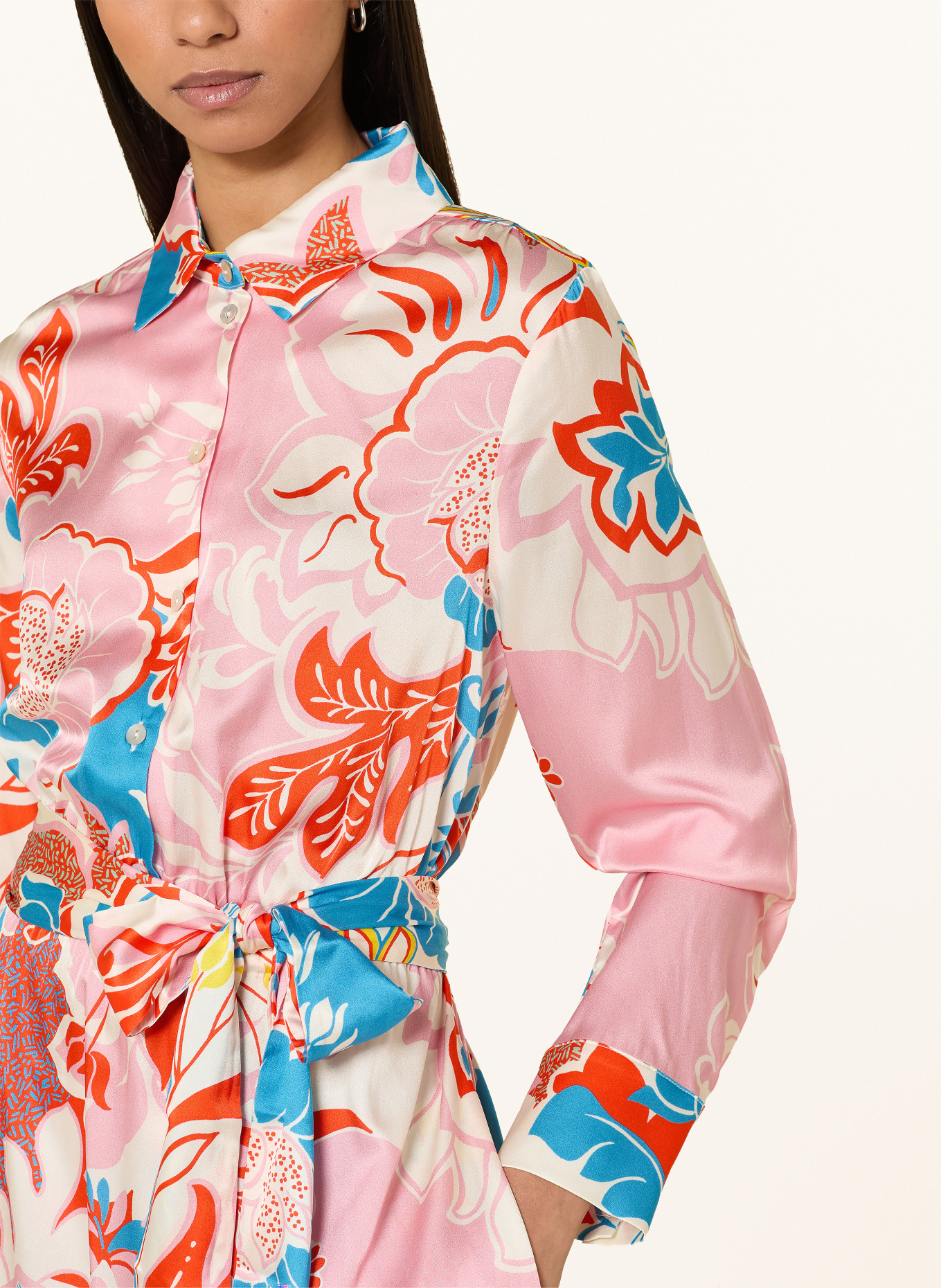 ANNA's Hemdblusenkleid mit Seide: ROSA / ROT / BLAU