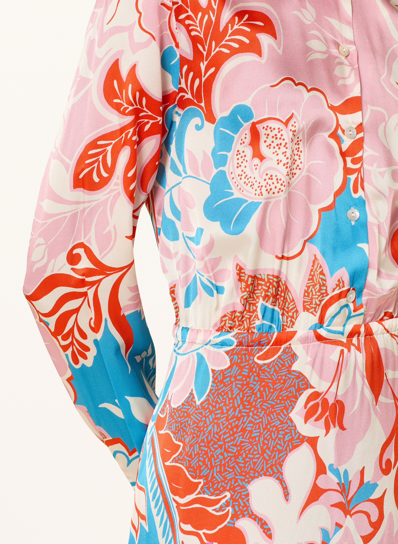 ANNA's Hemdblusenkleid mit Seide: ROSA / ROT / BLAU