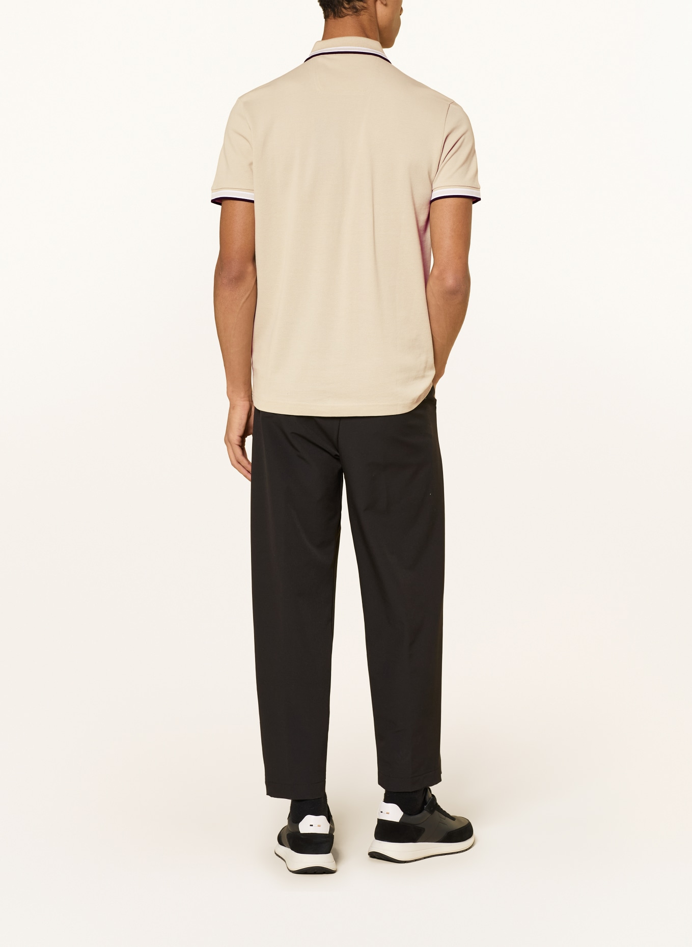 BOSS Piqué poloshirt PADDY CURVED Regular Fit: BEIGE / WIT / ZWART